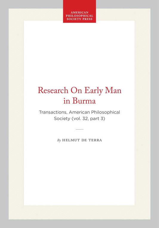 Research On Early Man in Burma