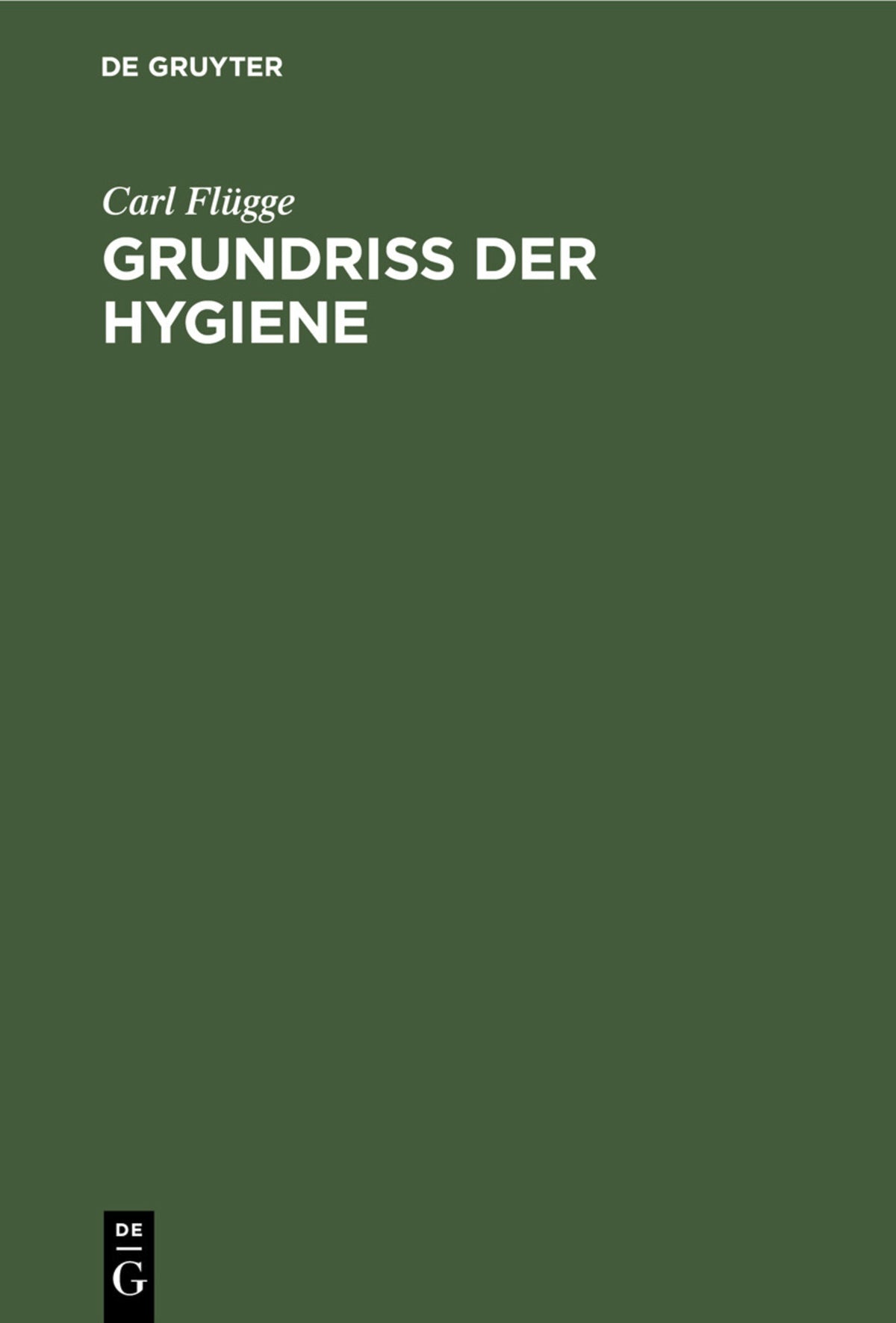 Cover image for Grundriss der Hygiene ISBN 9783112335277