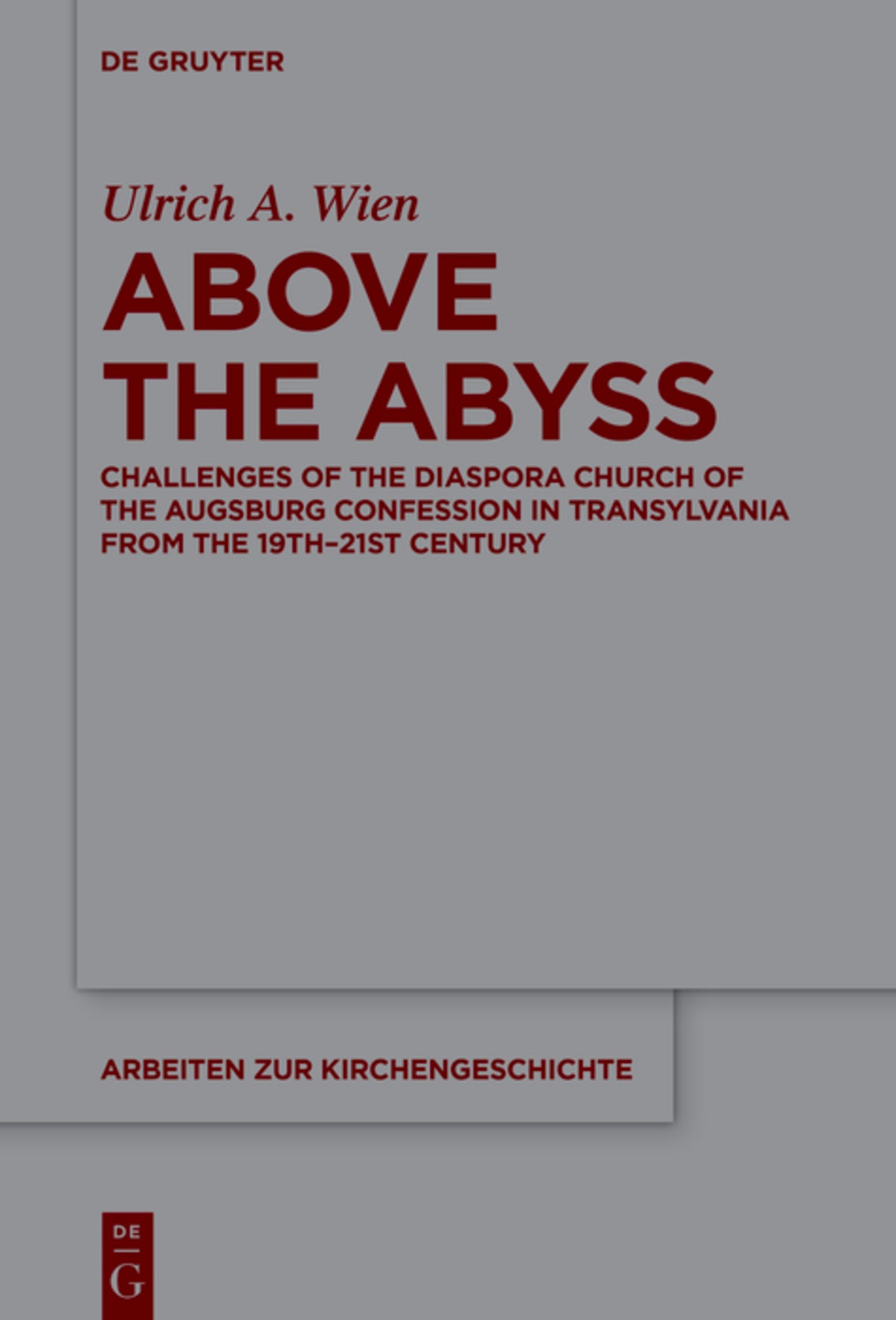 Cover image for Above the Abyss ISBN 9783111372167