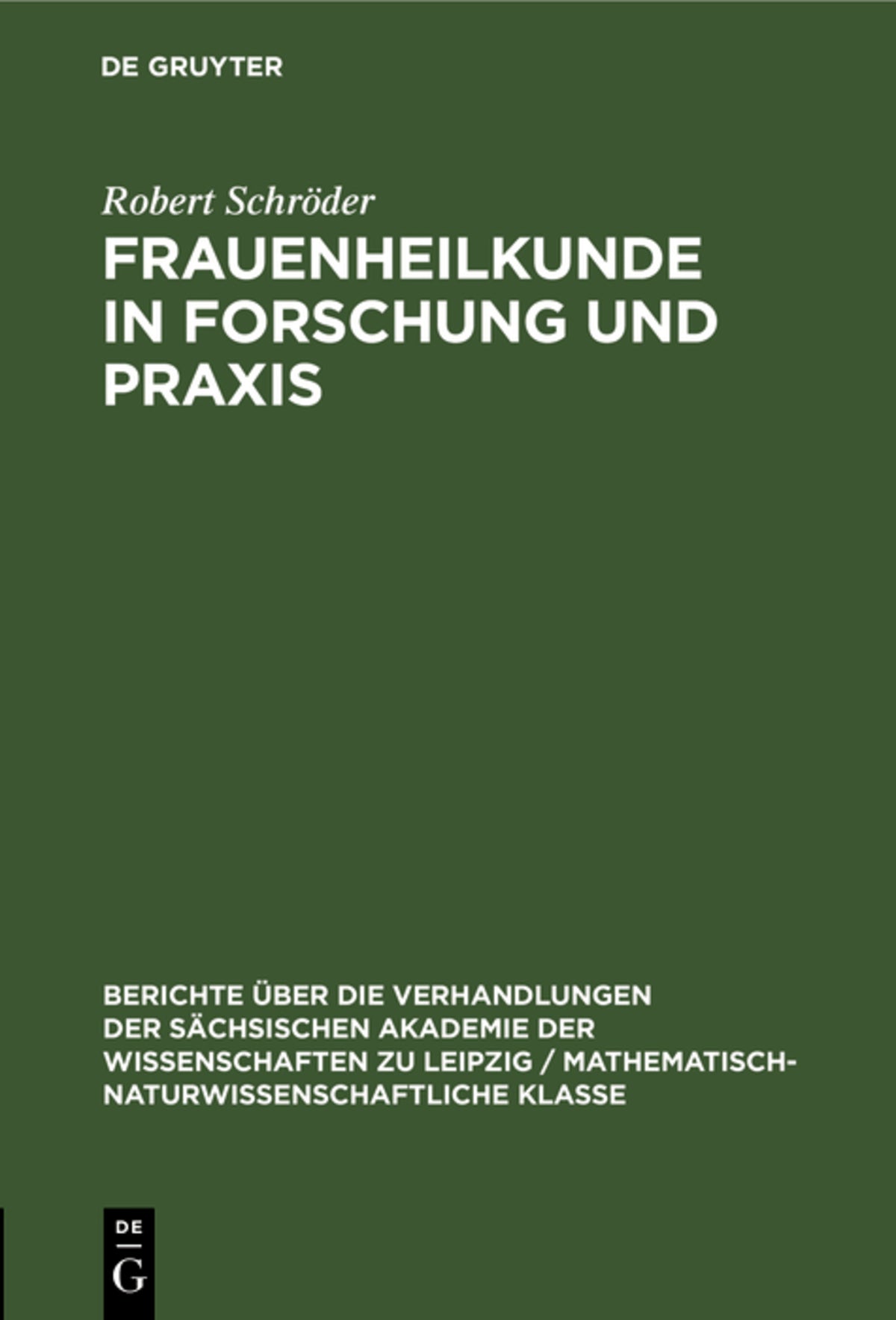 Cover image for Frauenheilkunde in Forschung und Praxis ISBN 9783112502815