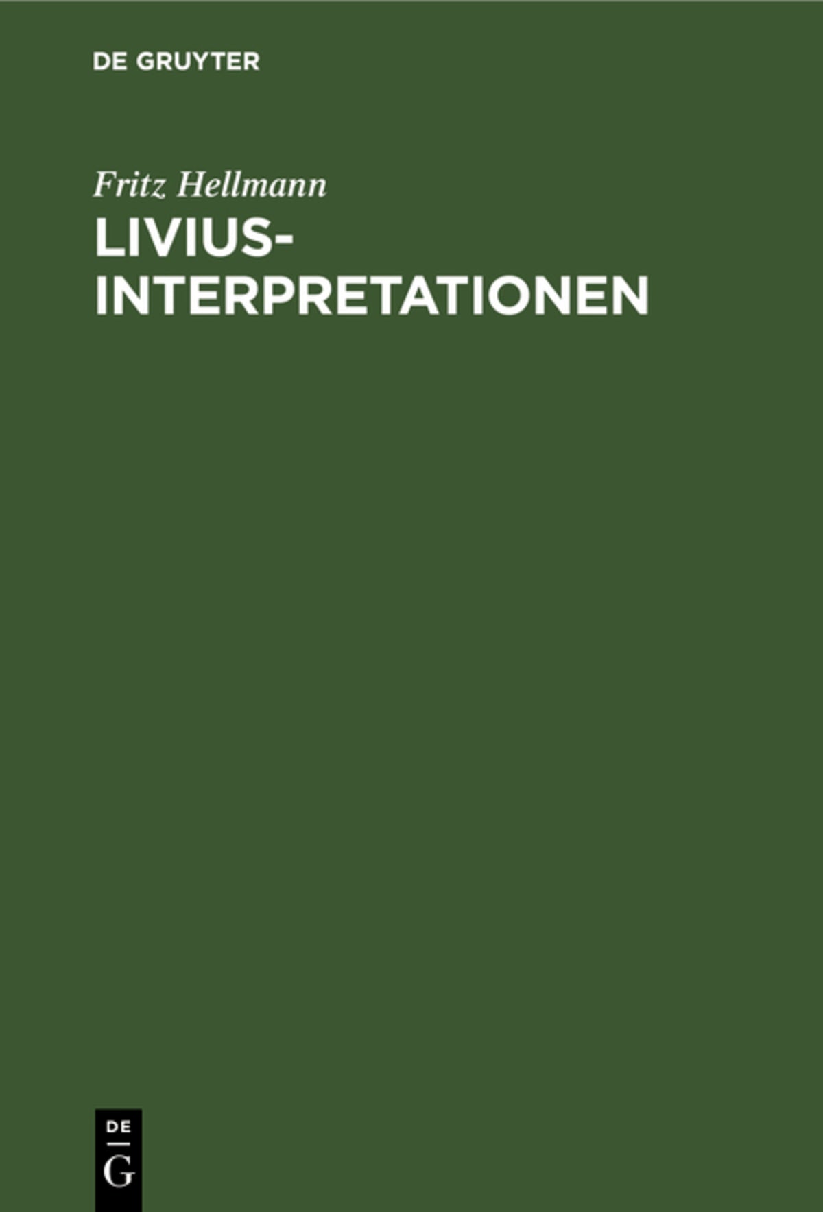 Cover image for Livius-Interpretationen ISBN 9783111092423