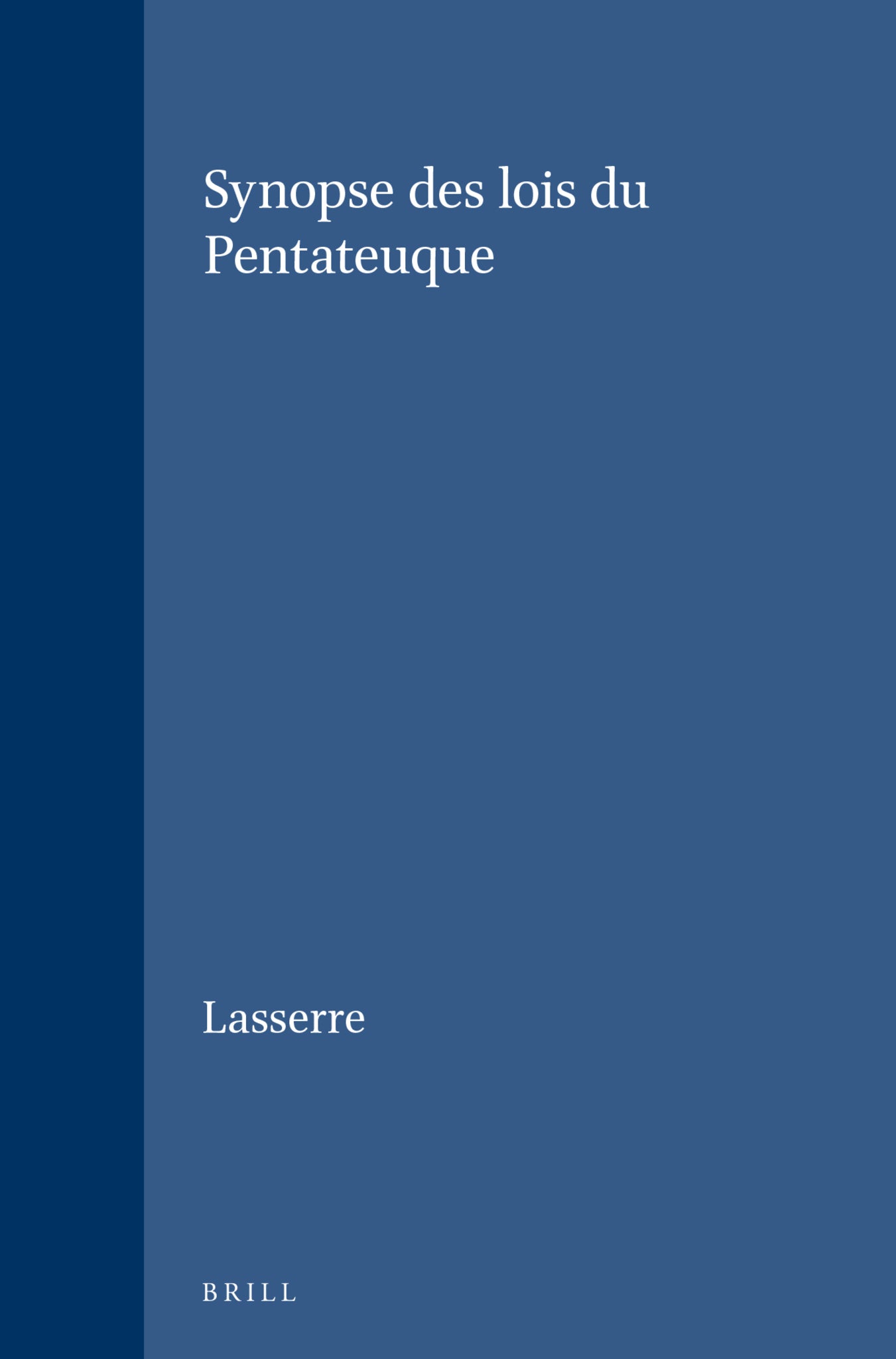 Synopse des lois du Pentateuque