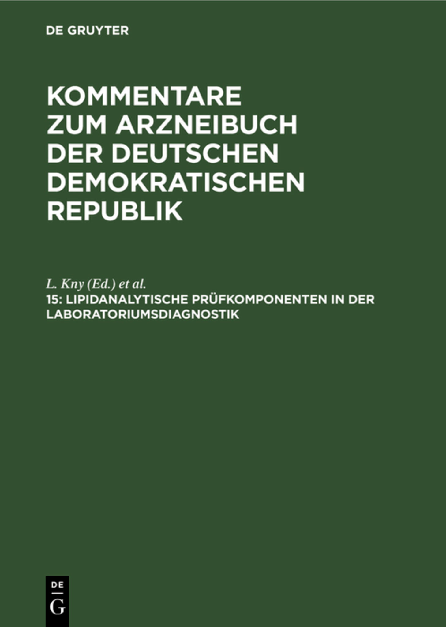 Lipidanalytische Prüfkomponenten in der Laboratoriumsdiagnostik