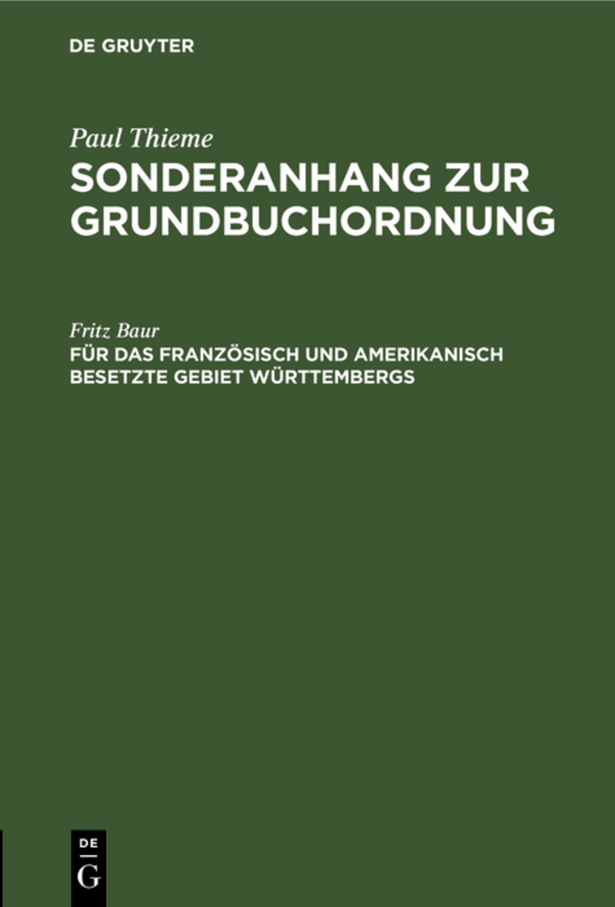 Cover image for Für das französisch und amerikanisch besetzte Gebiet Württembergs ISBN 9783112448038