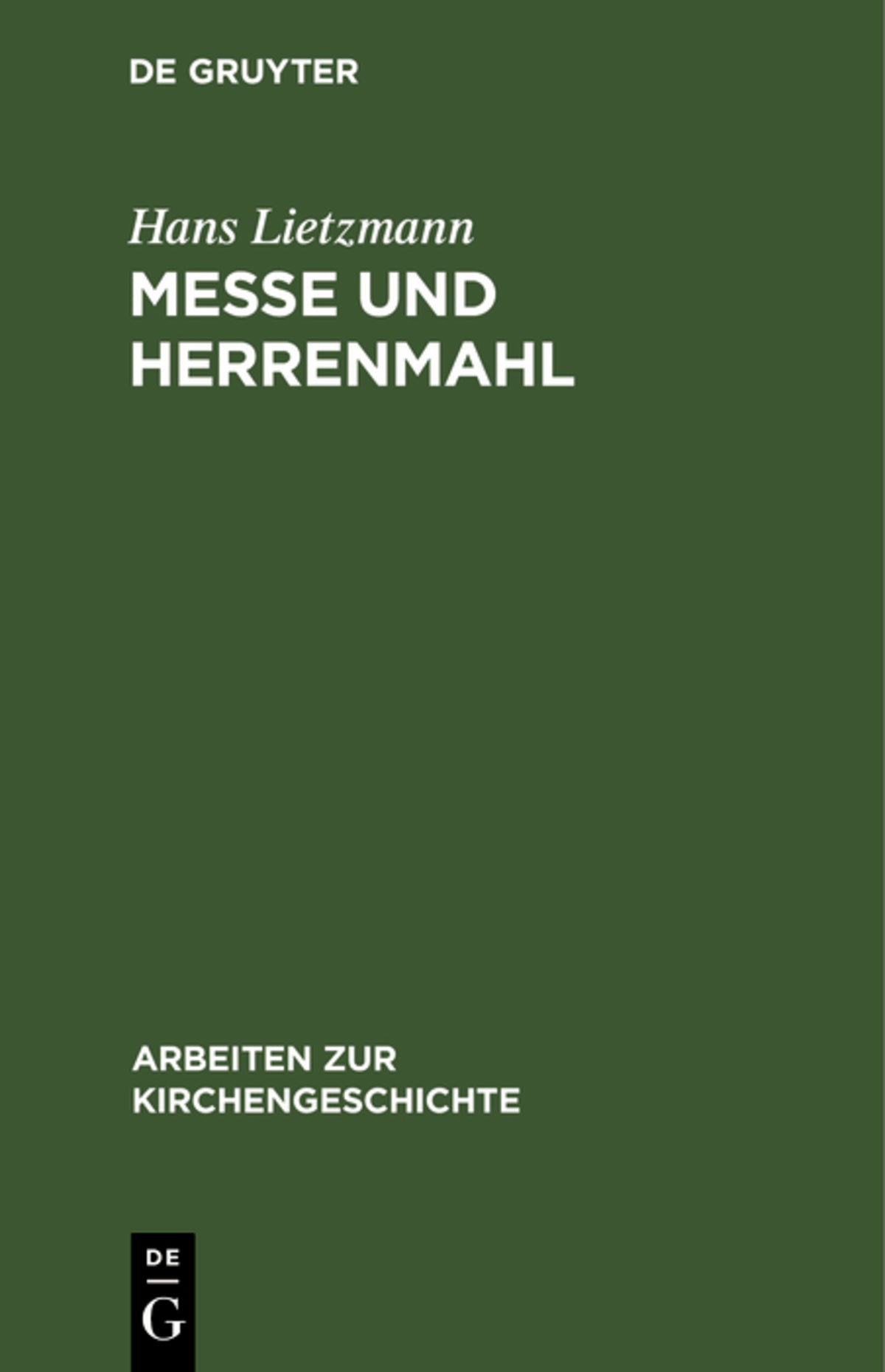 Cover image for Messe und Herrenmahl ISBN 9783110981827