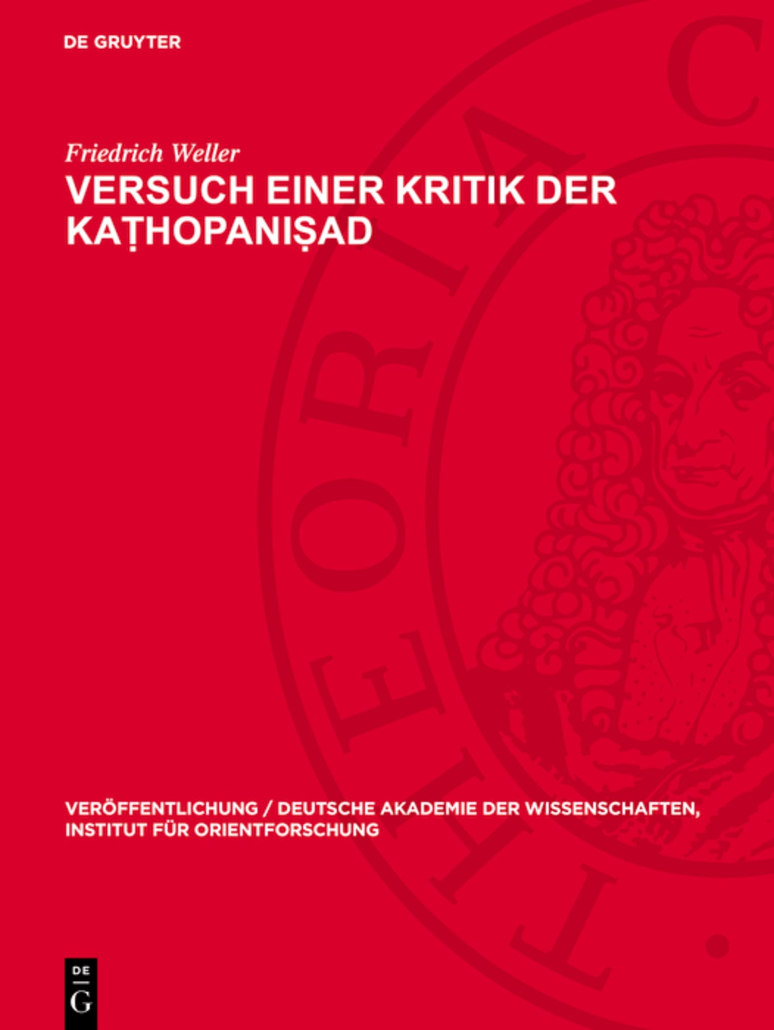 Versuch einer Kritik der Kaṭhopaniṣad