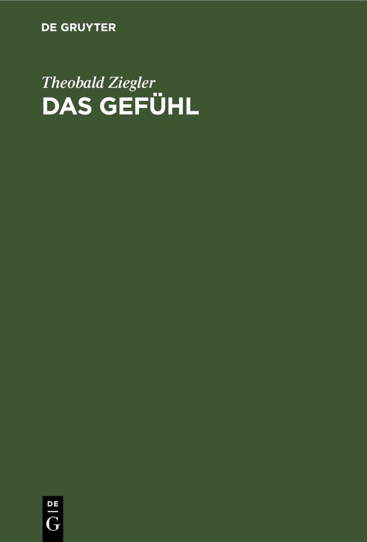 Cover image for Das Gefühl ISBN 9783112678671