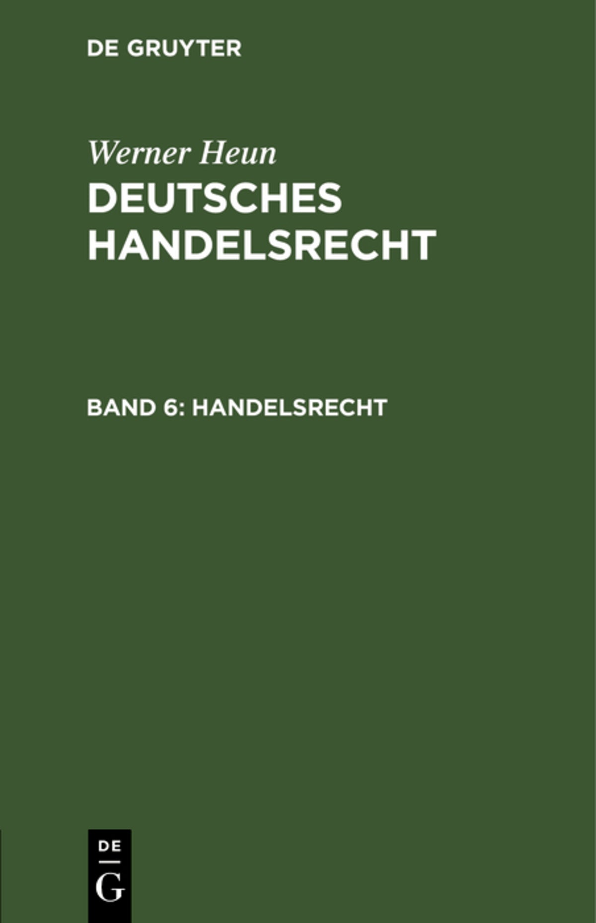 Cover image for Handelsrecht ISBN 9783112603376