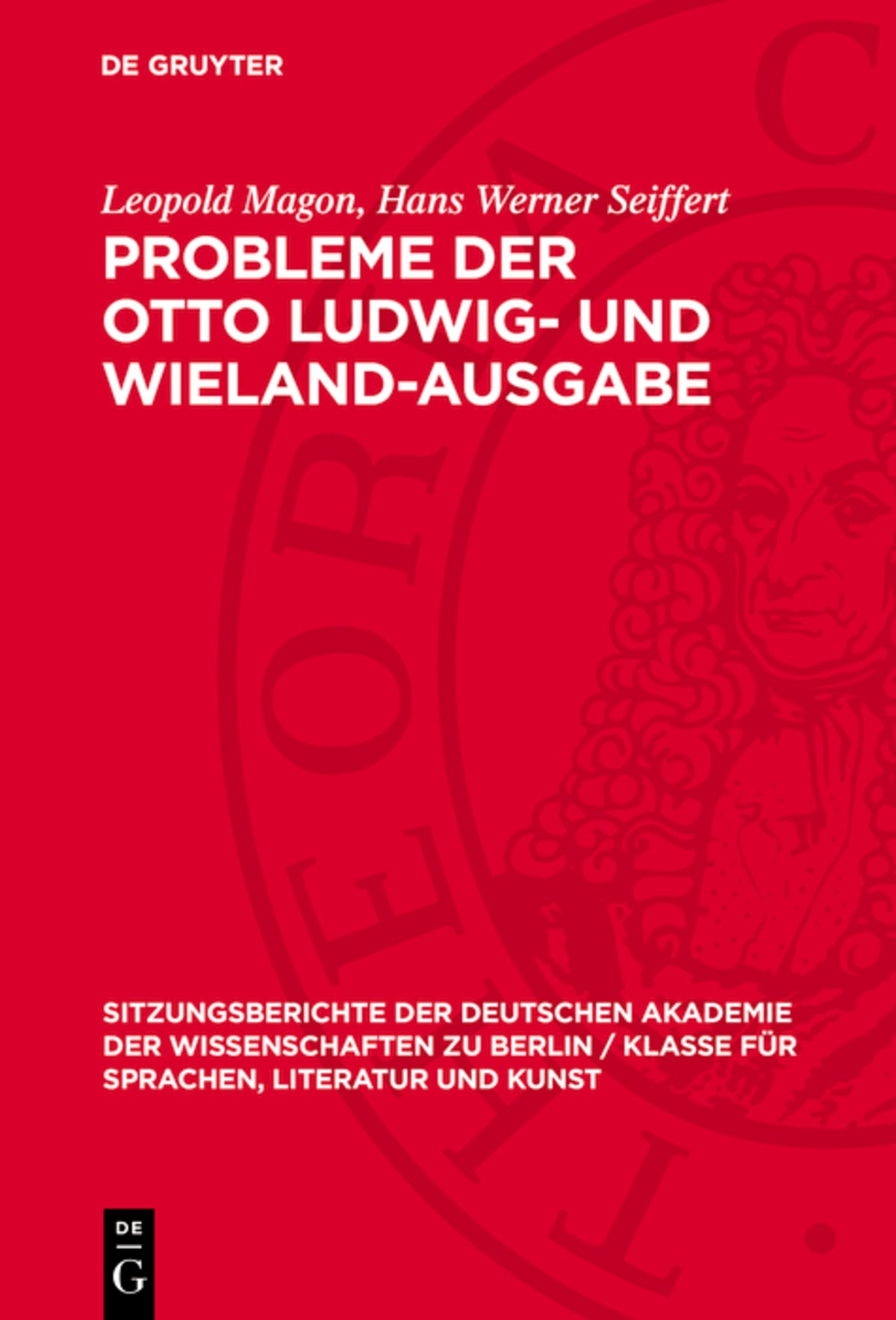 Cover image for Probleme der Otto Ludwig- und Wieland-Ausgabe ISBN 9783112725948