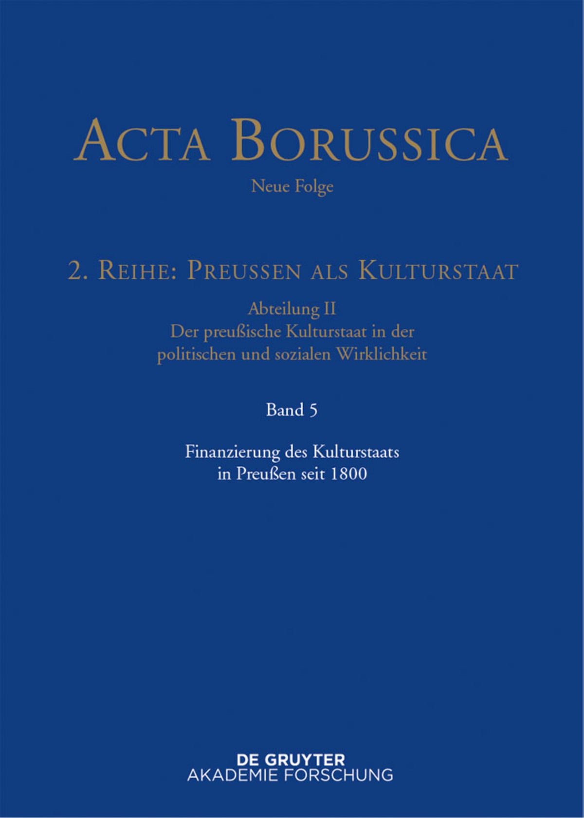 Finanzierung des Kulturstaats in Preußen seit 1800