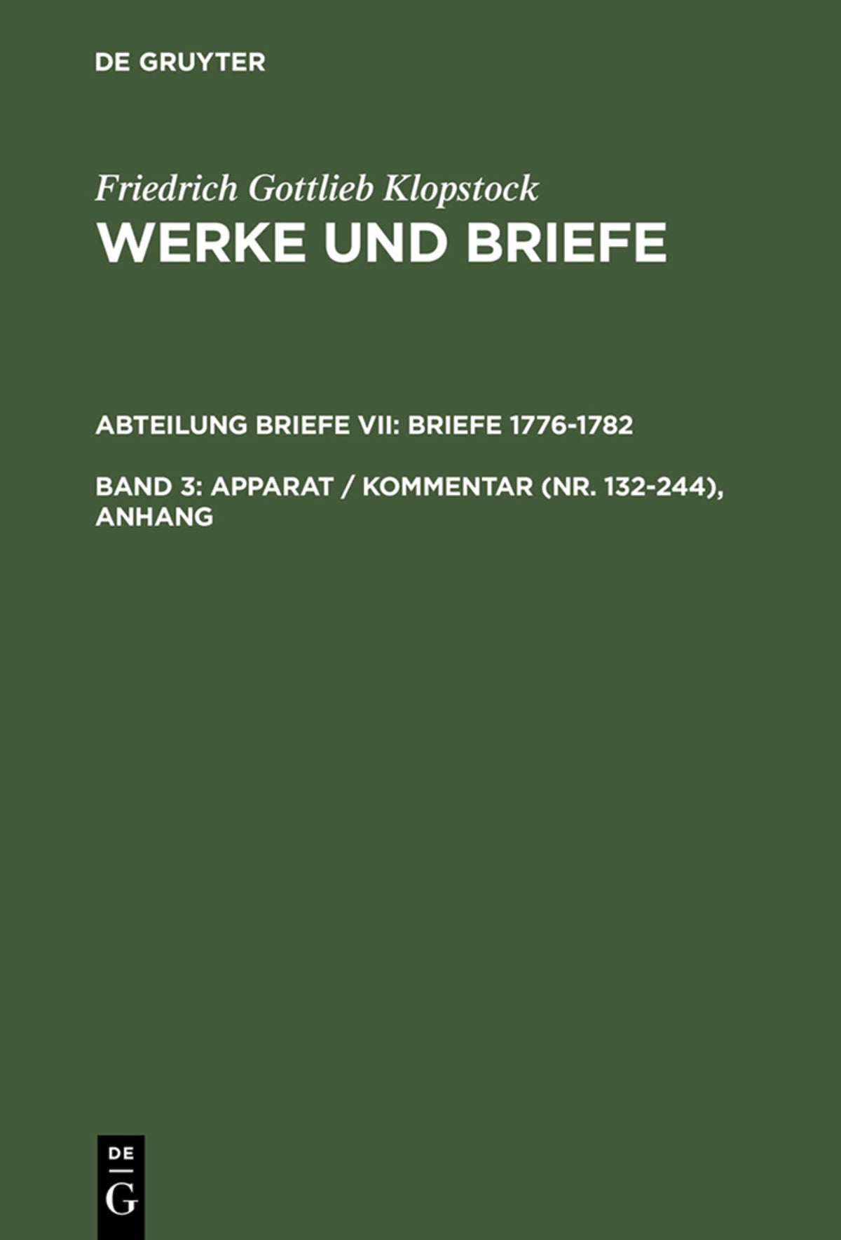 Apparat / Kommentar (Nr. 132-244), Anhang
