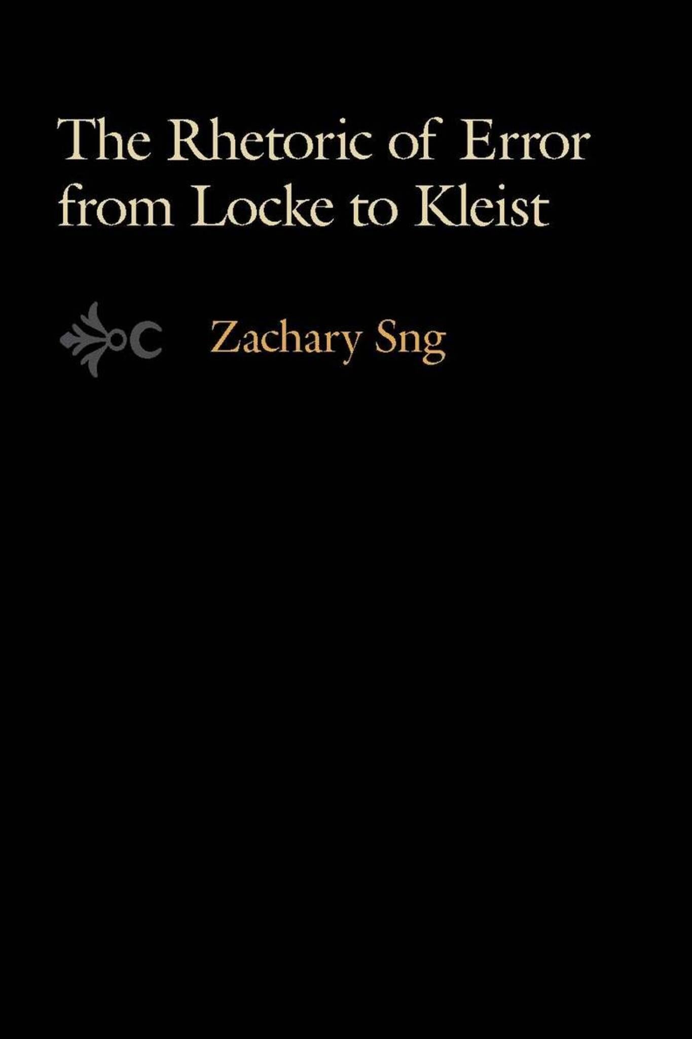 The Rhetoric of Error from Locke to Kleist
