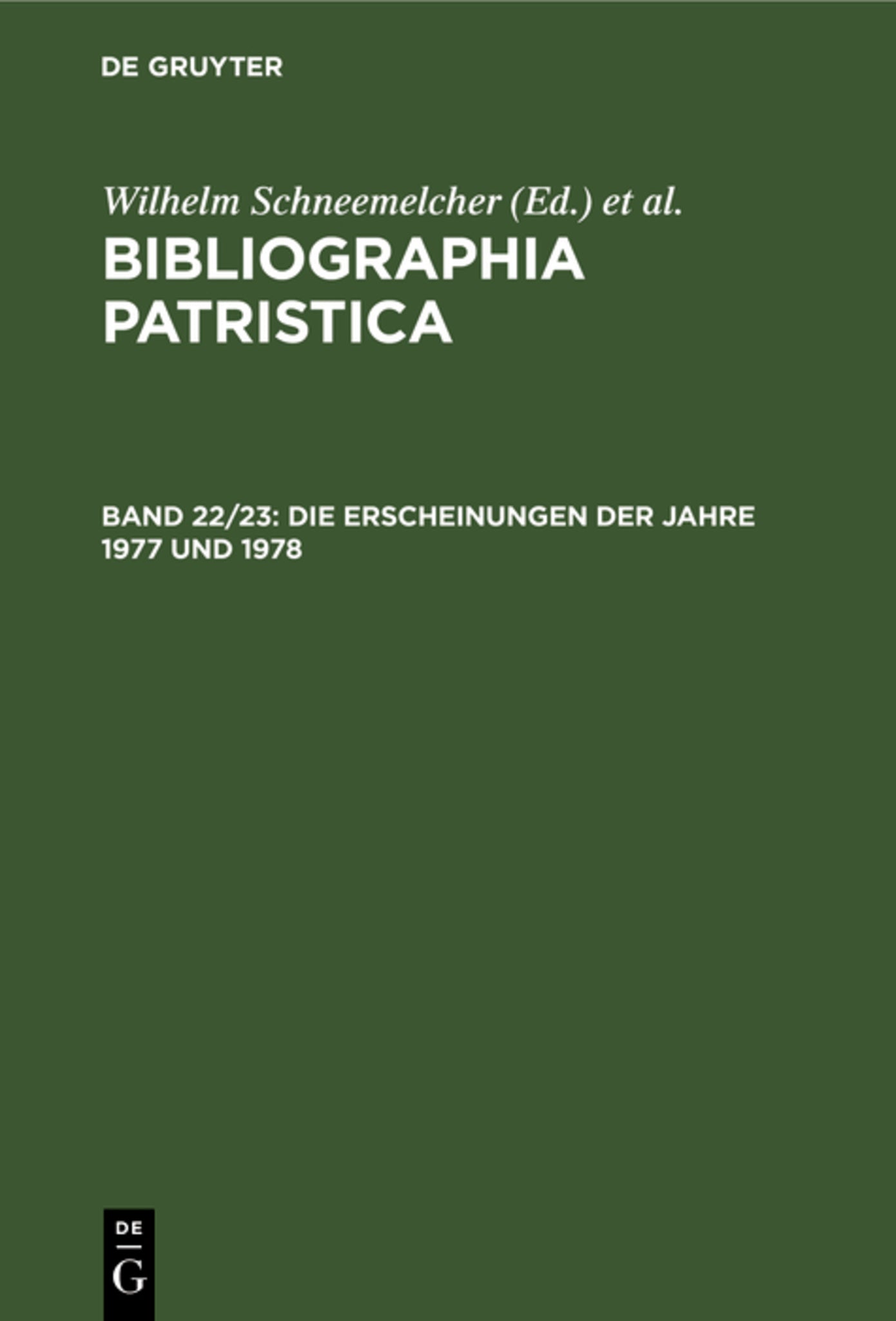 Die Erscheinungen der Jahre 1977 und 1978