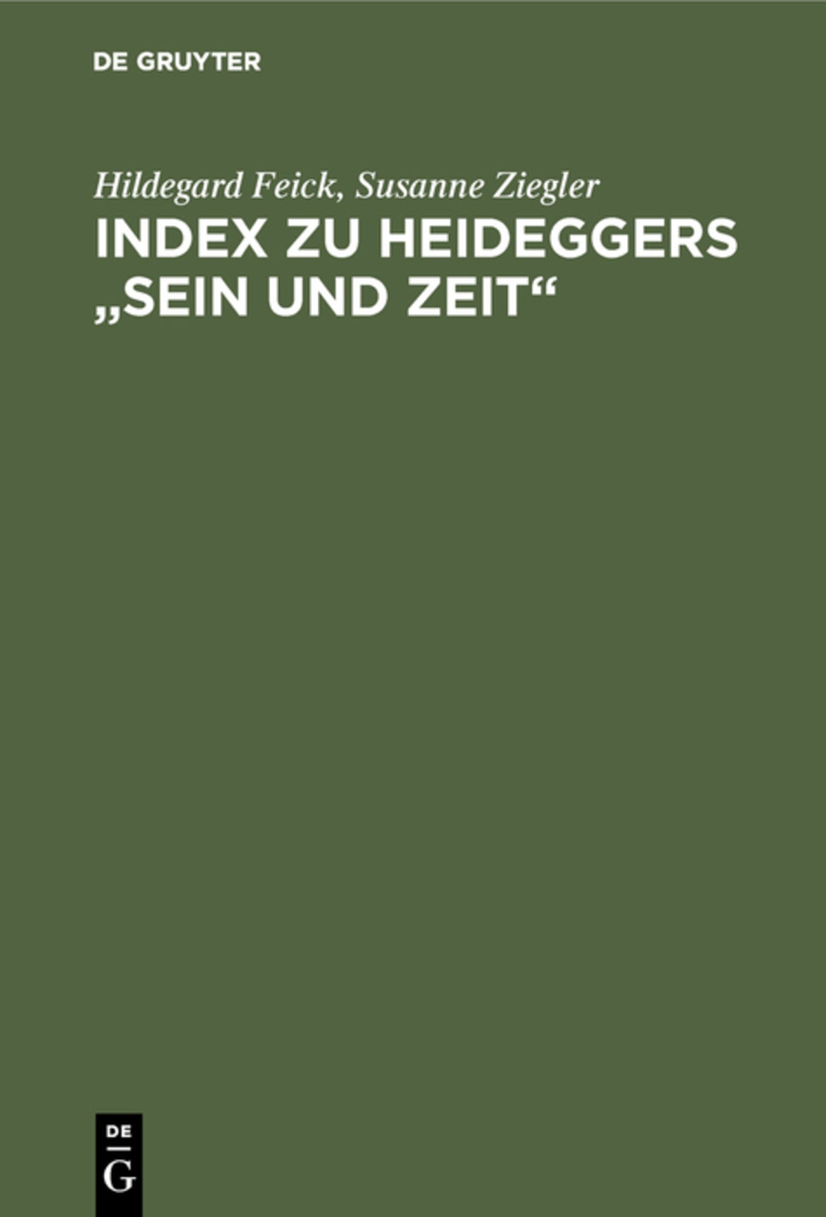 Cover image for Index zu Heideggers "Sein und Zeit" ISBN 9783484700147