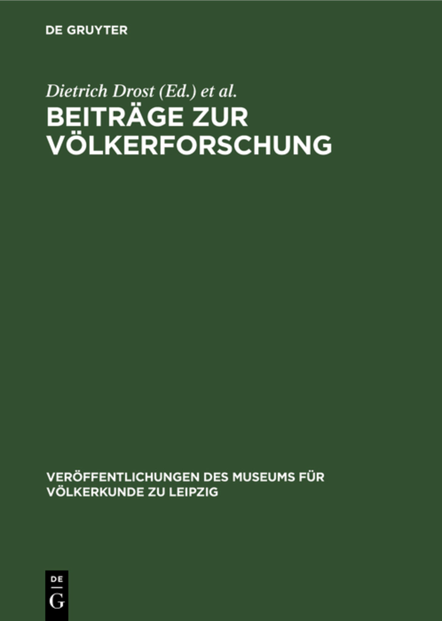 Beiträge zur Völkerforschung