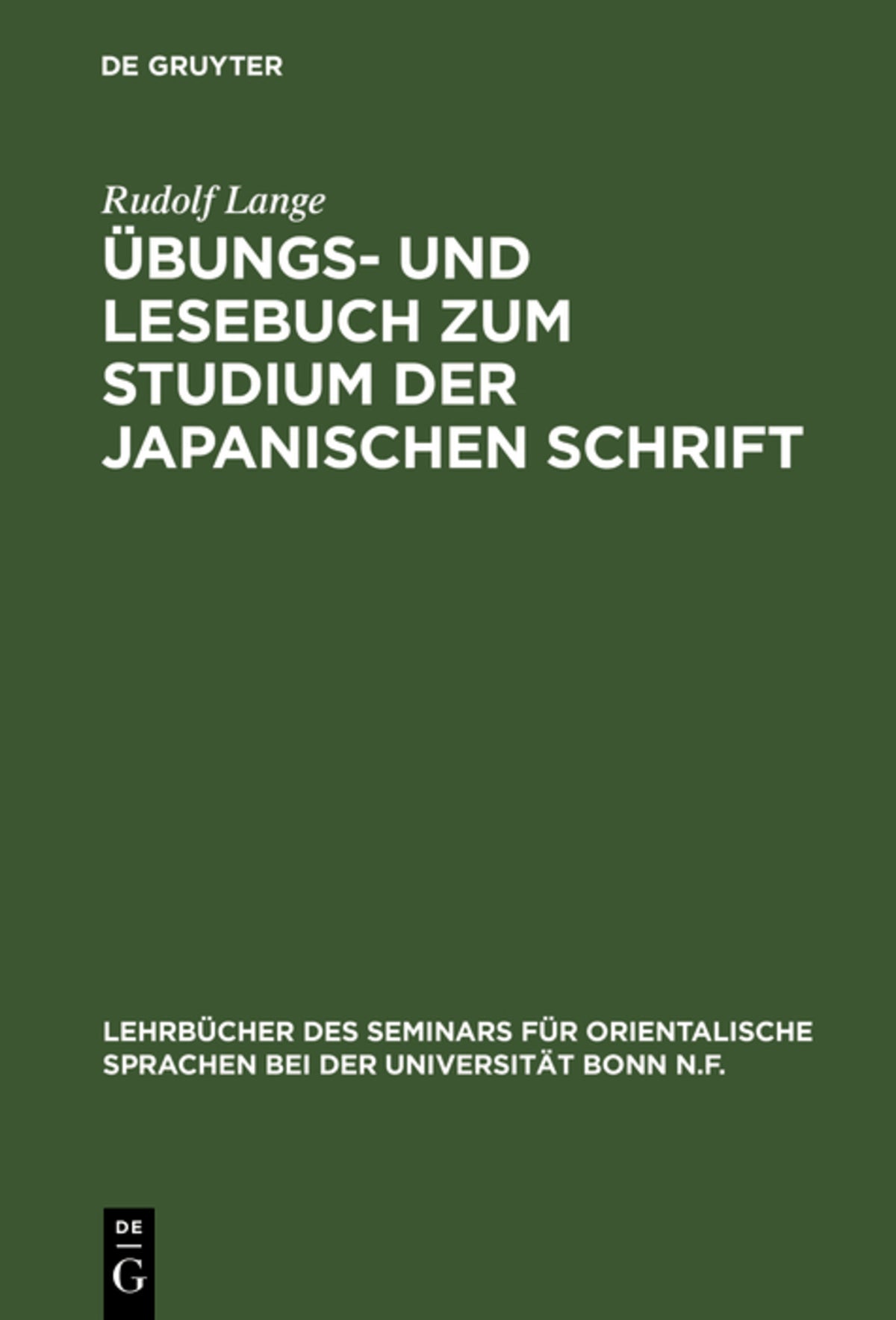Cover image for Übungs- und Lesebuch zum Studium der japanischen Schrift ISBN 9783111271675