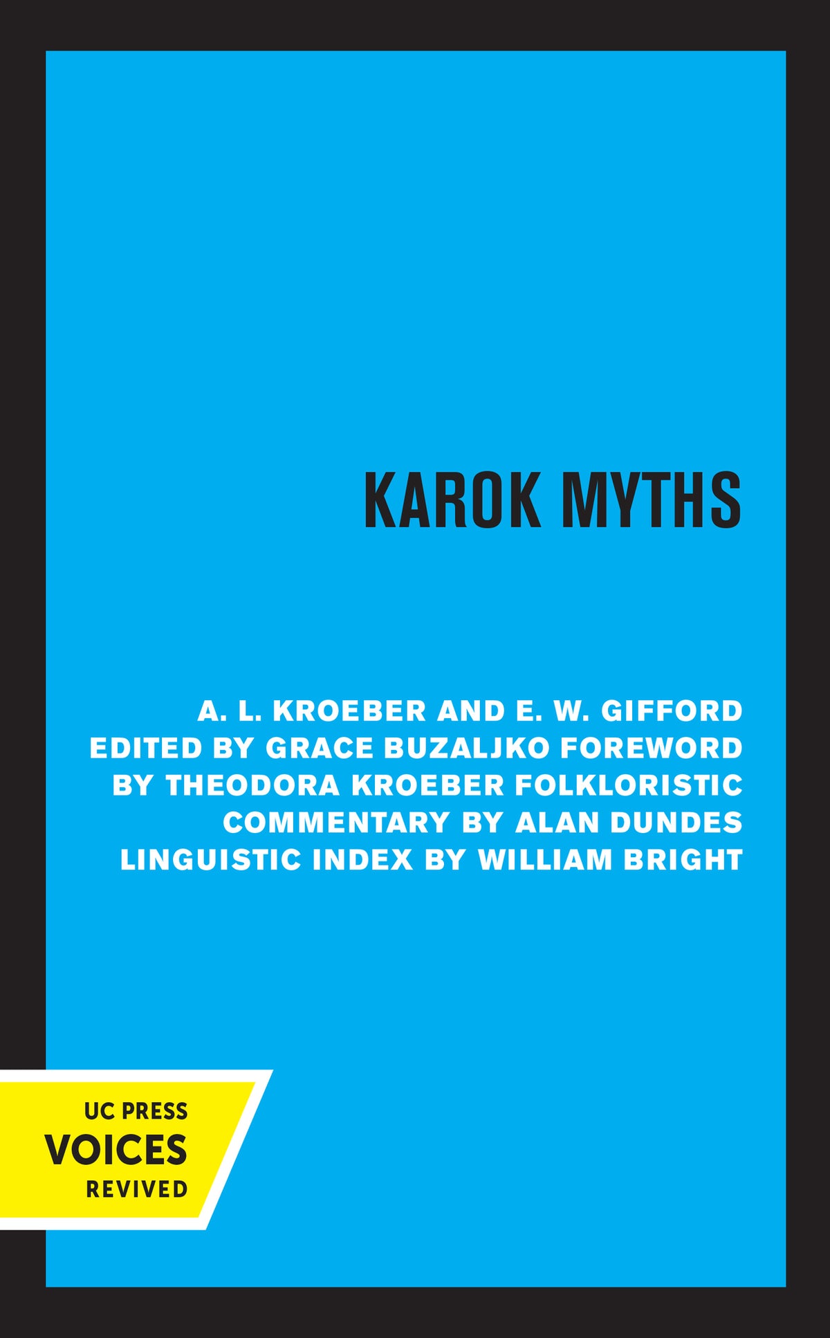 Cover image for Karok Myths ISBN 9780520319257