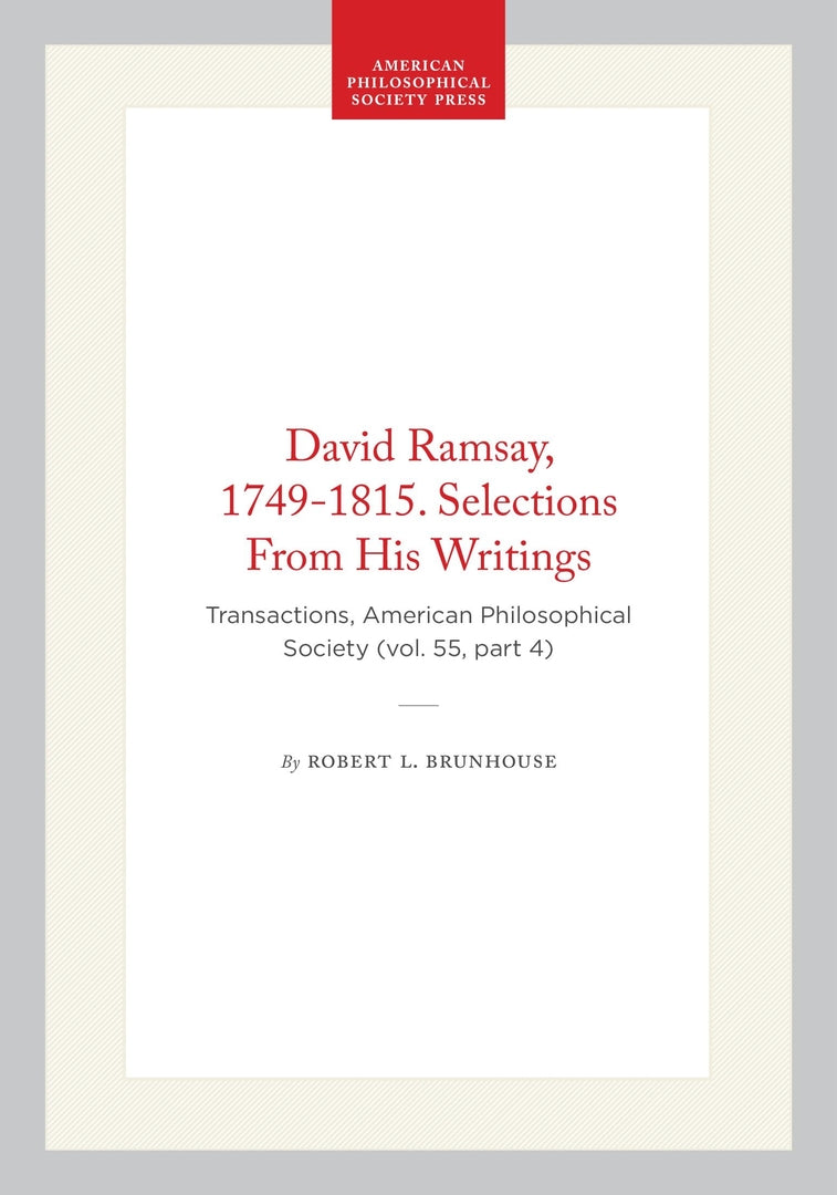Cover image for David Ramsay, 1749-1815. Selections From His Writings ISBN 9781422376072