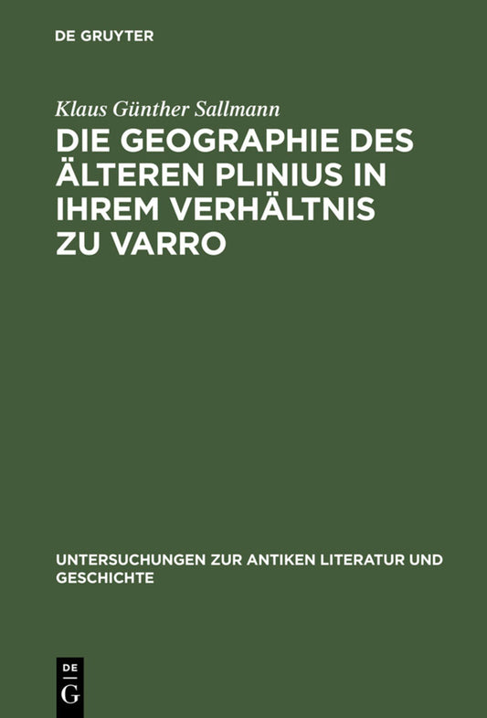 Die Geographie des älteren Plinius in ihrem Verhältnis zu Varro