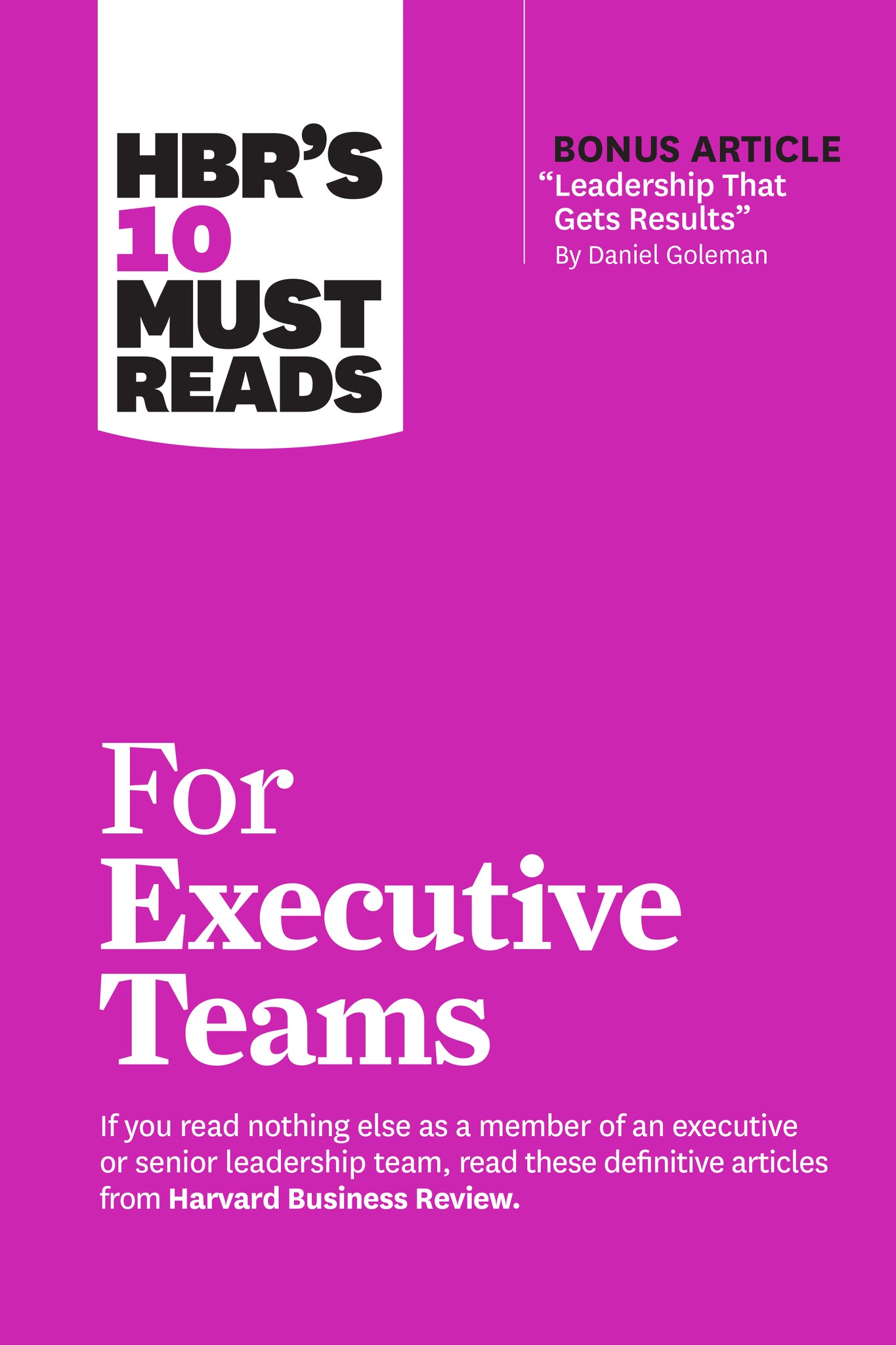HBR's 10 Must Reads for Executive Teams