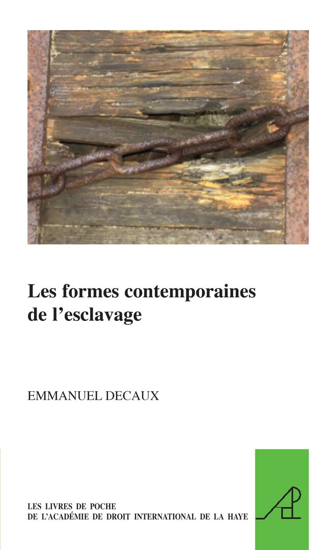 Cover image for Les formes contemporaines de l'esclavage ISBN 9789004179080