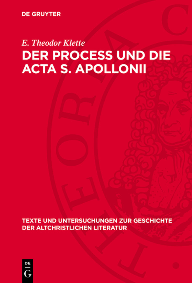 Cover image for Der Process und die Acta S. Apollonii ISBN 9783112789261