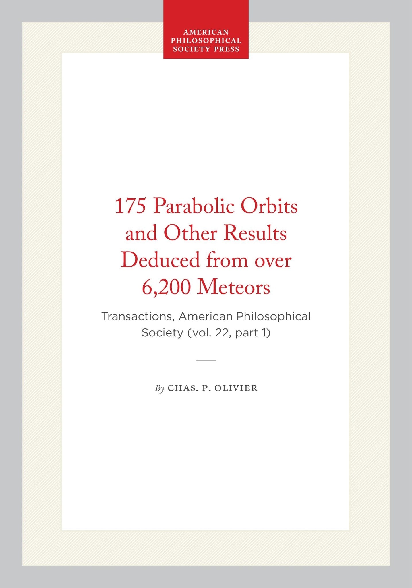 175 Parabolic Orbits and Other Results Deduced from over 6,200 Meteors