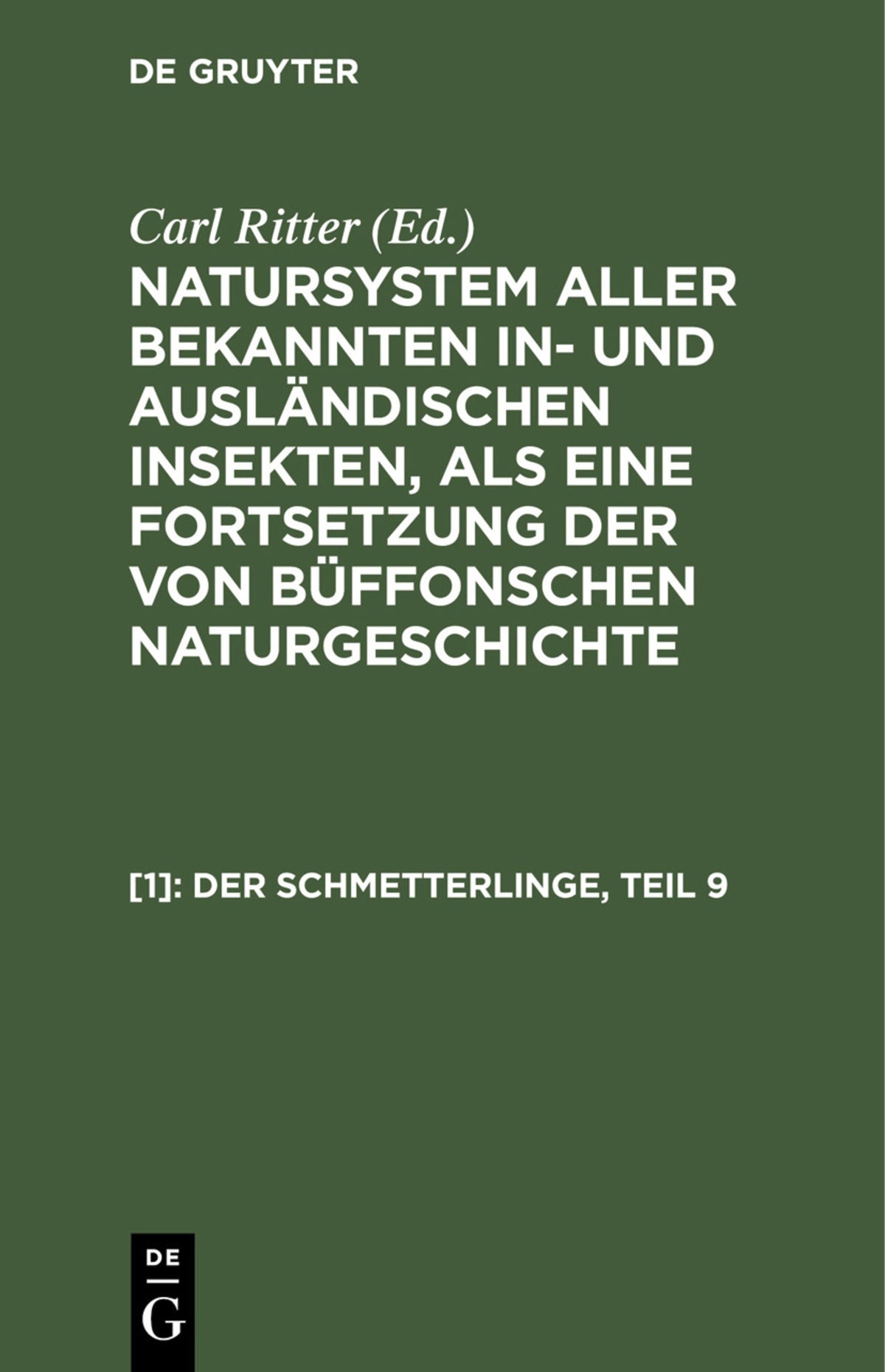 Cover image for Der Schmetterlinge, Teil 9 ISBN 9783112451397