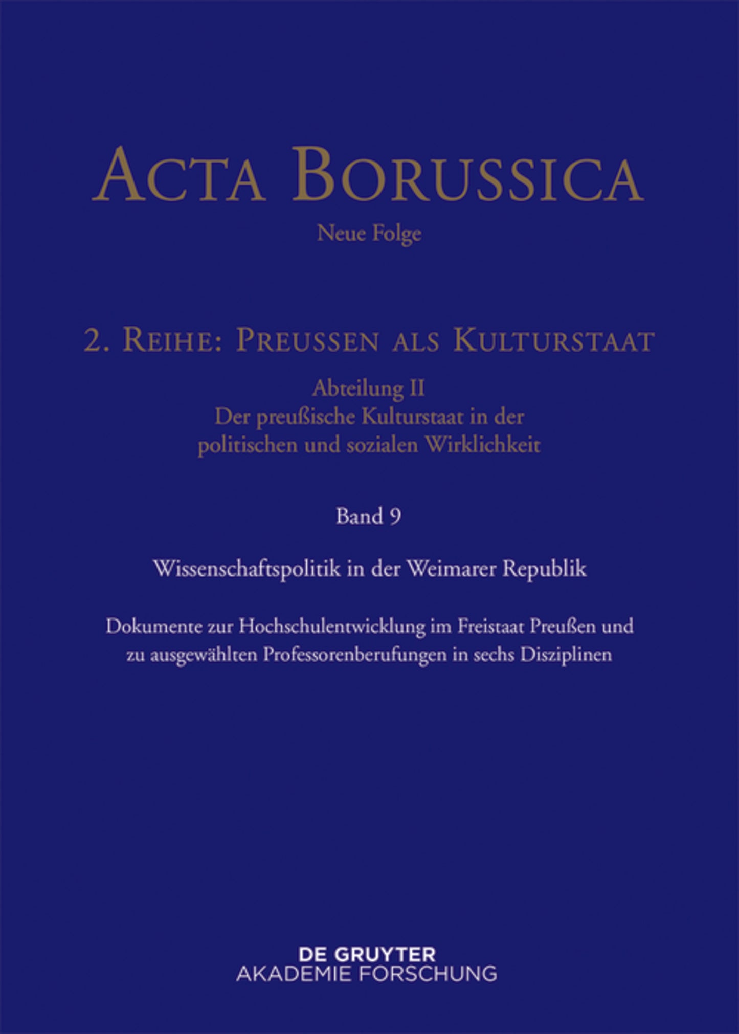 Wissenschaftspolitik in der Weimarer Republik
