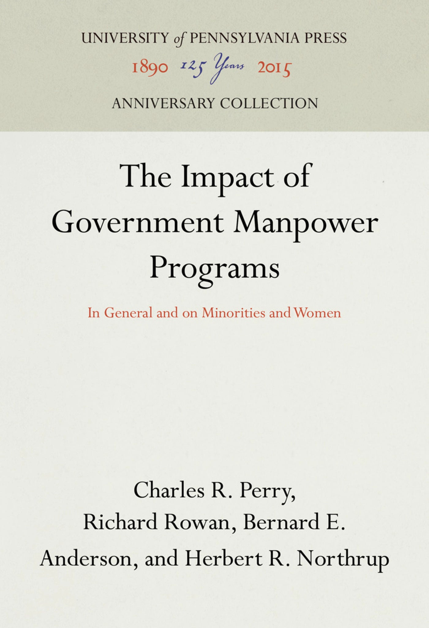 The Impact of Government Manpower Programs