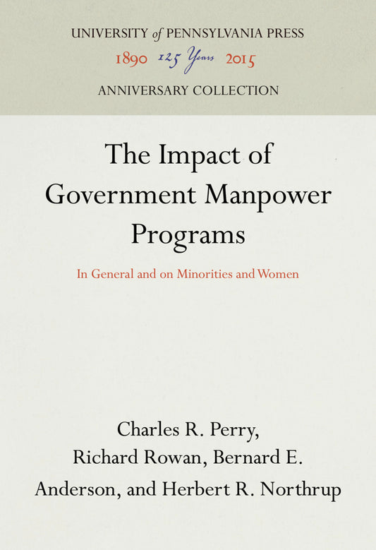 The Impact of Government Manpower Programs