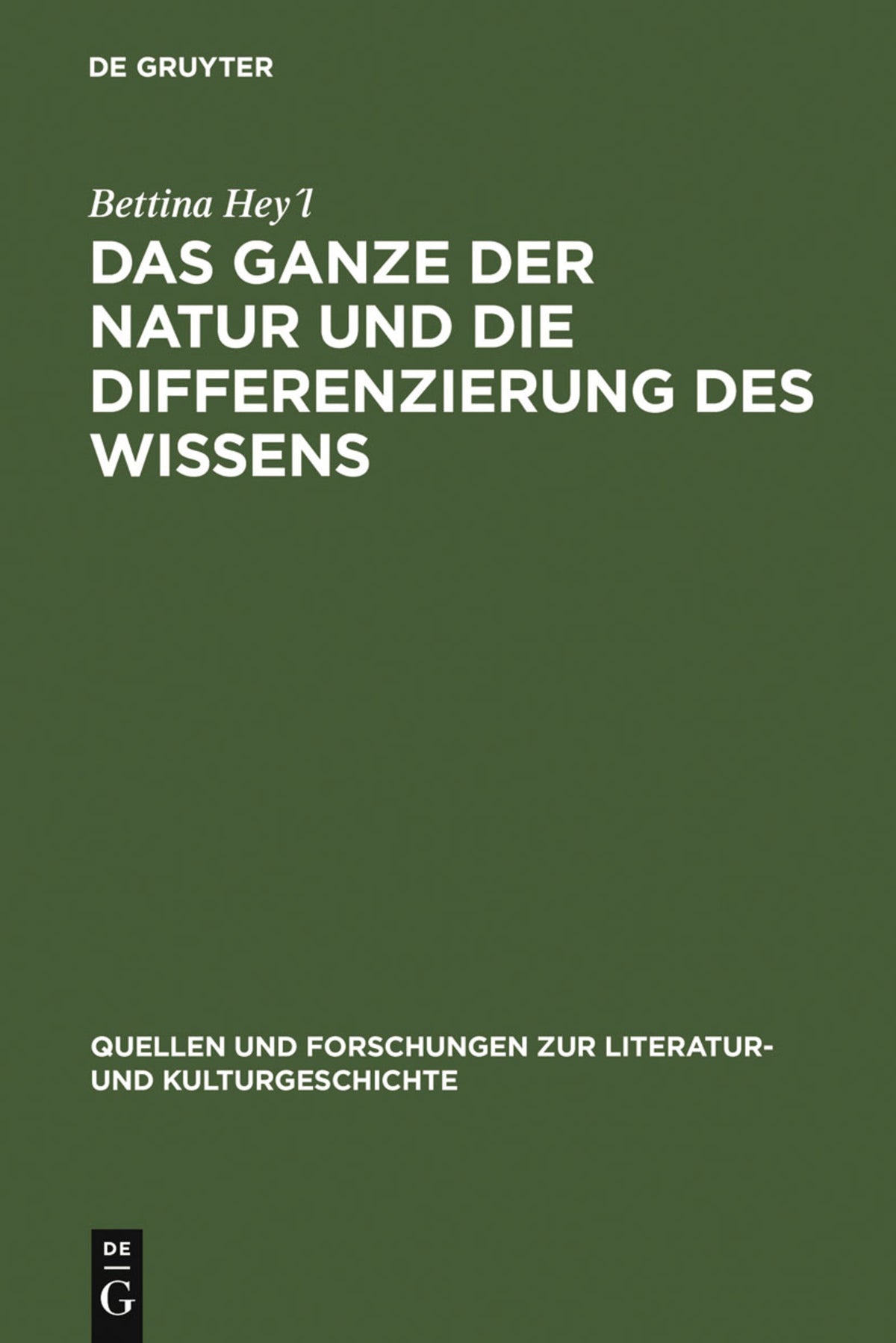 Cover image for Das Ganze der Natur und die Differenzierung des Wissens ISBN 9783110196016