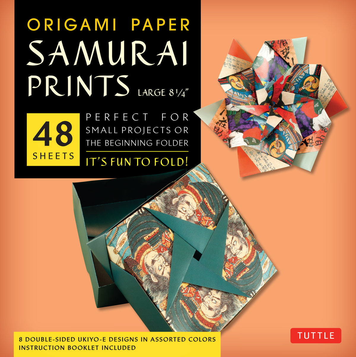 Cover image for Origami Paper - Samurai Prints - Large 8 1/4" - 48 Sheets ISBN 9780804843461