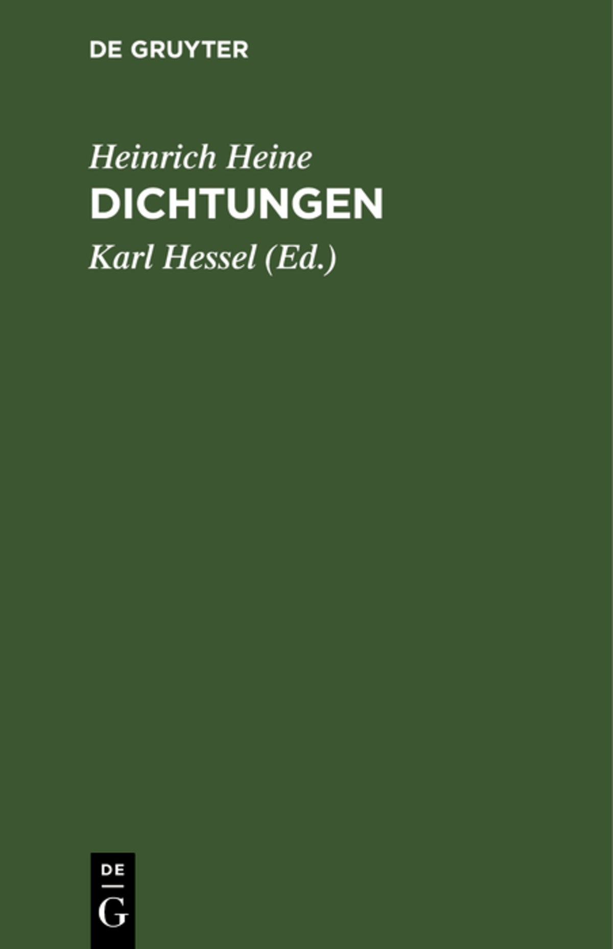 Cover image for Dichtungen ISBN 9783112466773