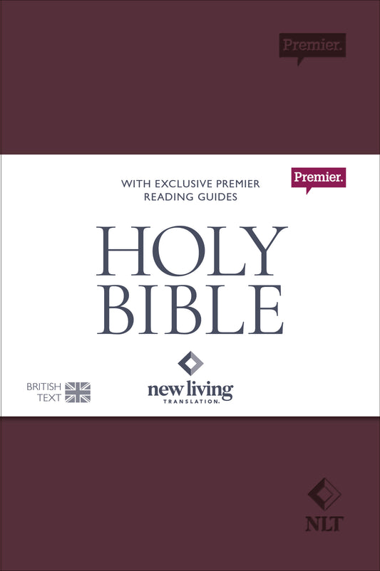 NLT Holy Bible, Premier Edition, Burgundy Flexiback, Debossed Detailing, Premier Christian Radio, British Text, NLT New Living Translation, Flexiback, Standard size