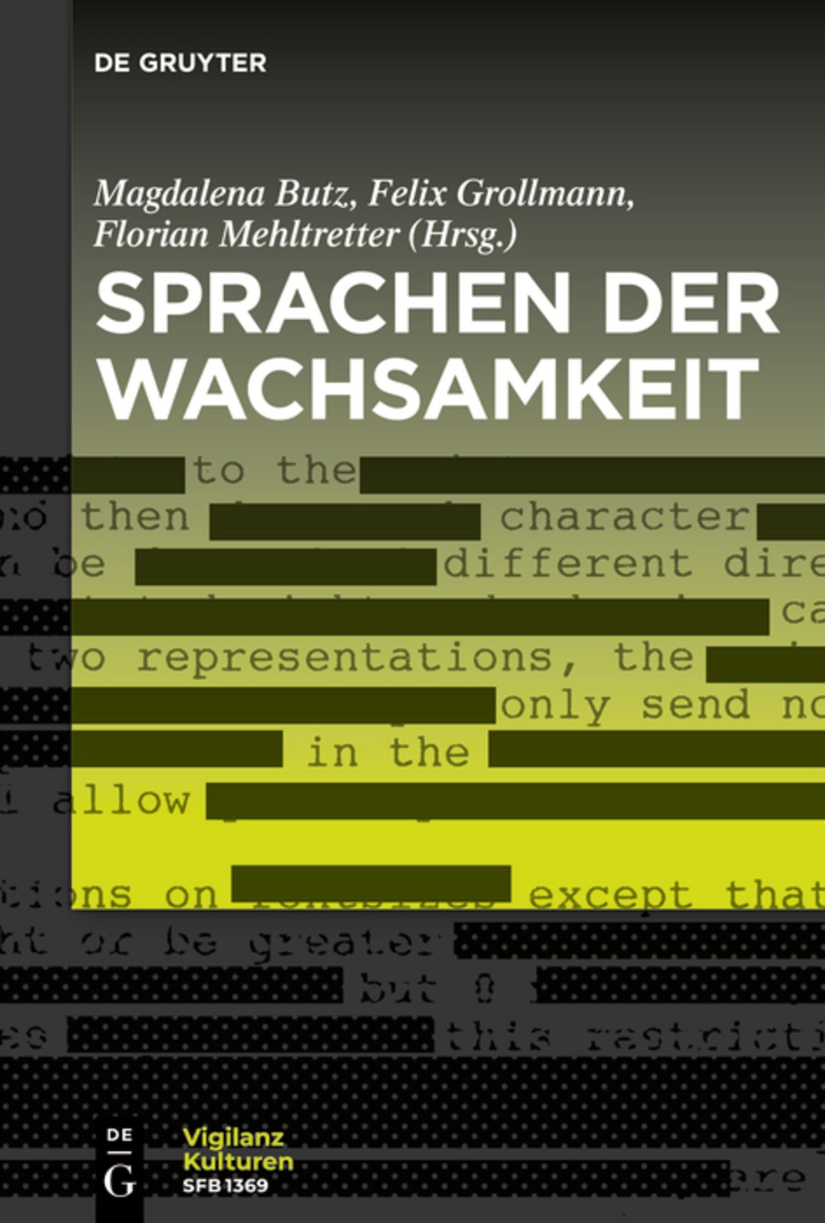 Cover image for Sprachen der Wachsamkeit ISBN 9783111019260