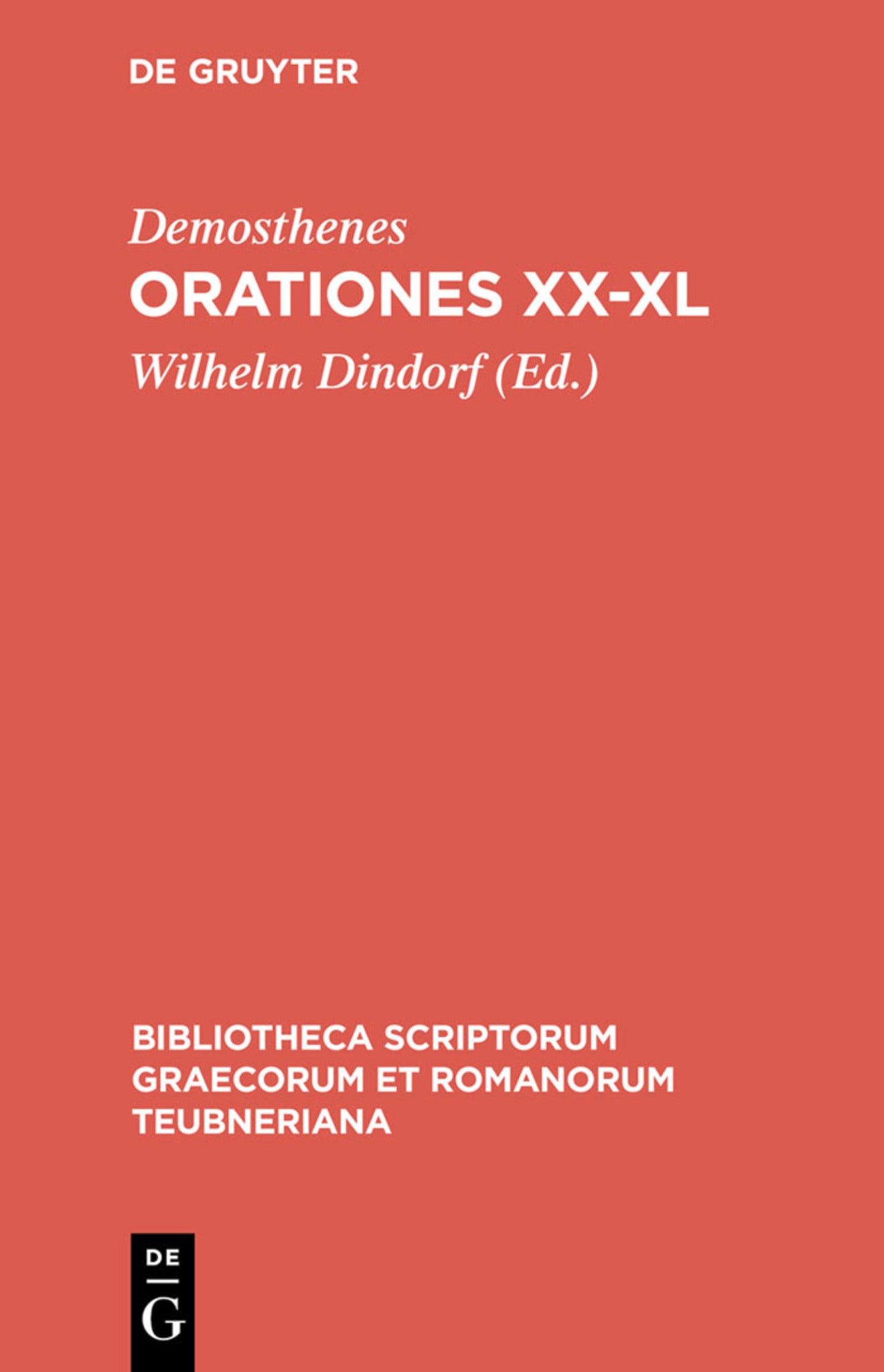 Cover image for Orationes XX-XL ISBN 9783110983227