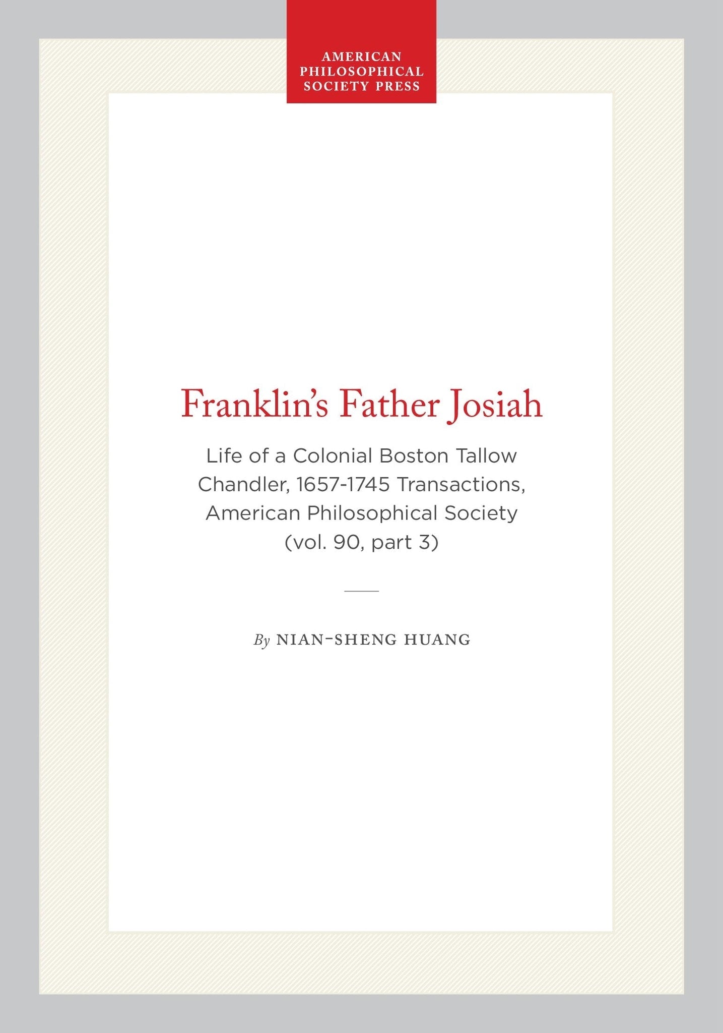 Cover image for Franklin's Father Josiah ISBN 9780871692955