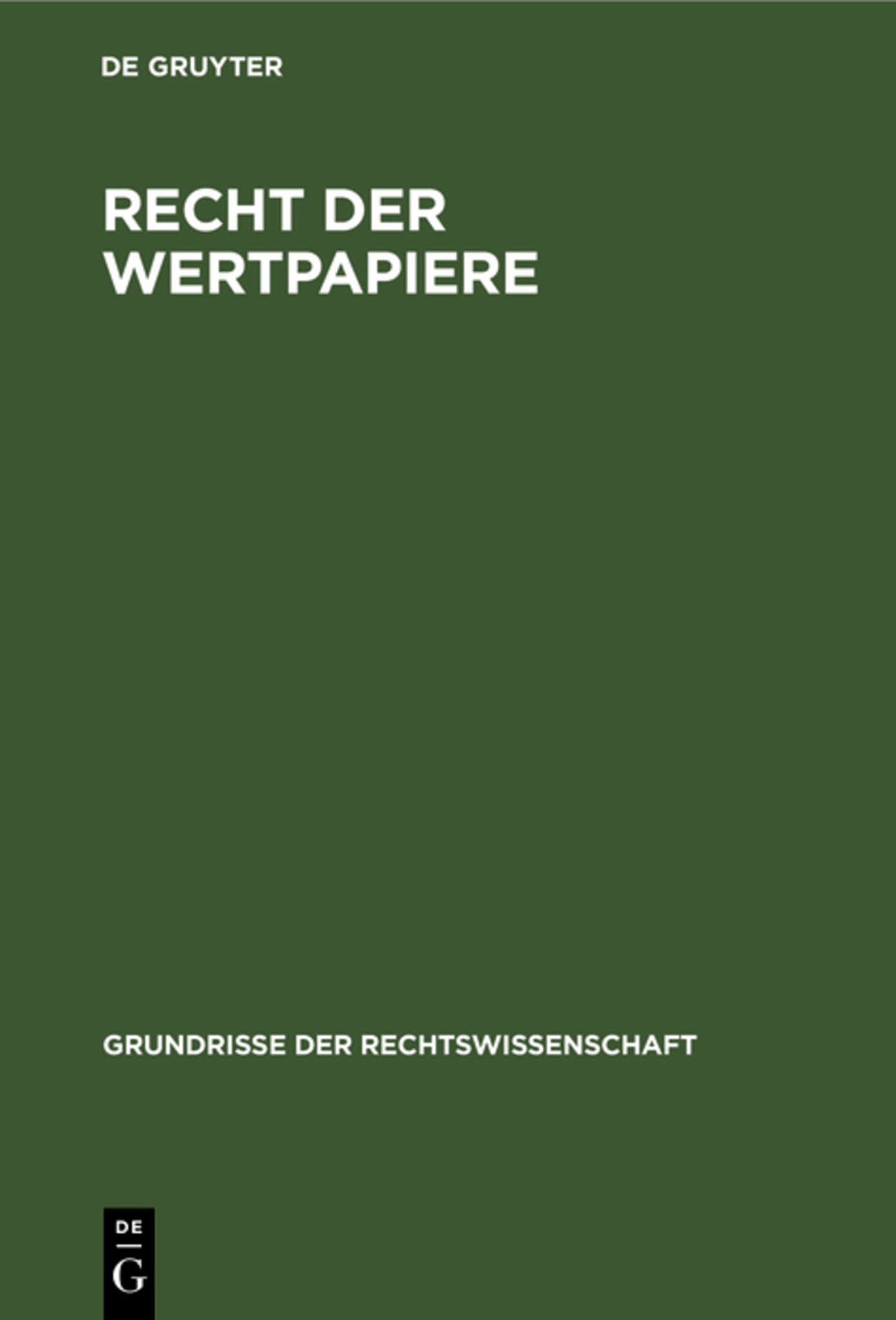 Recht der Wertpapiere