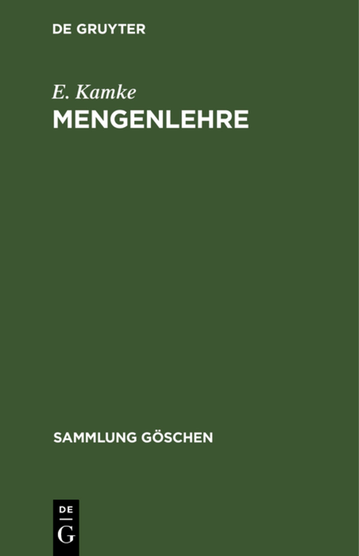 Cover image for Mengenlehre ISBN 9783111002798