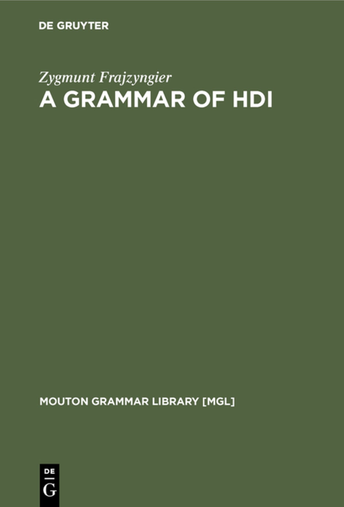 Cover image for A Grammar of Hdi ISBN 9783110170719