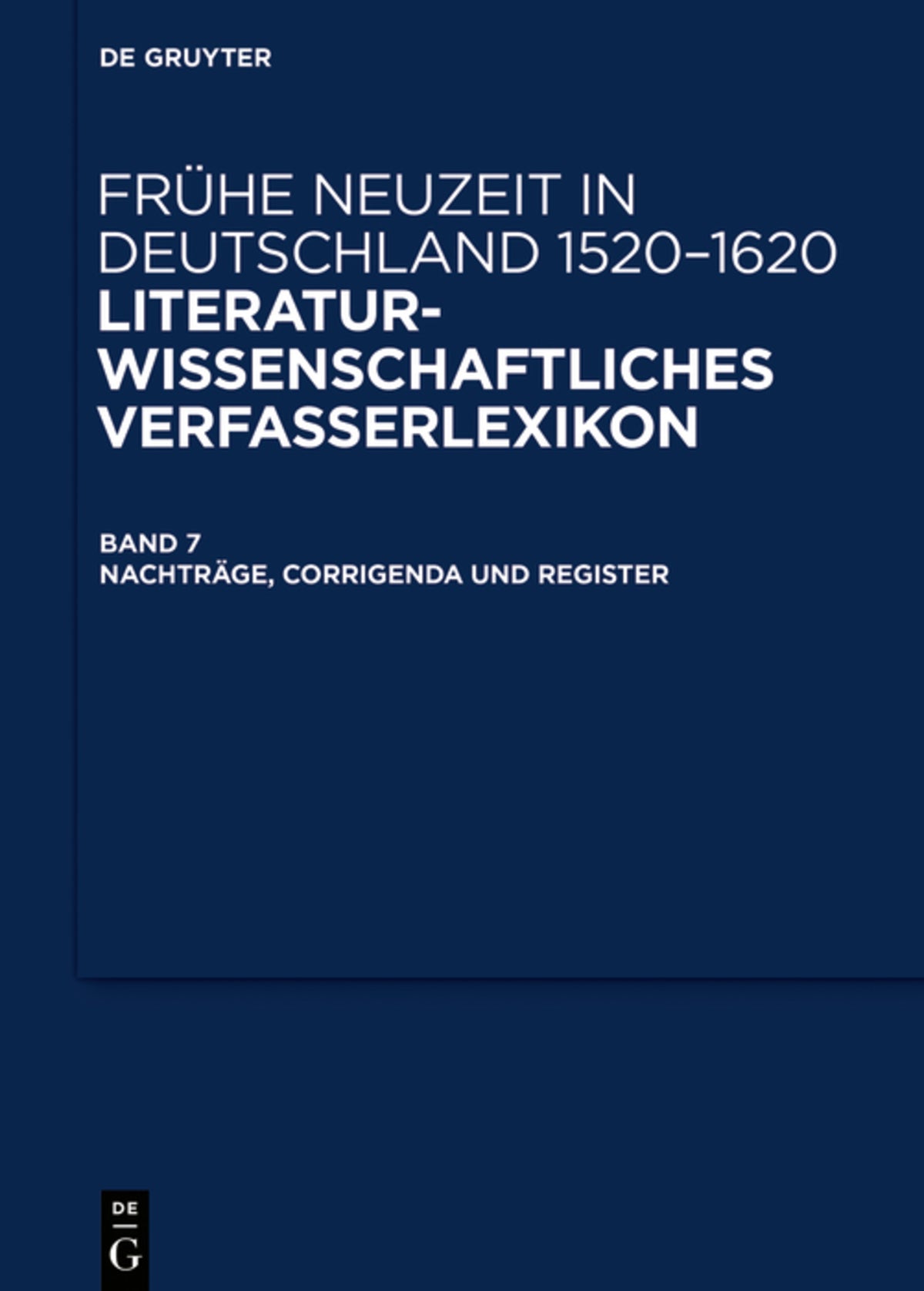 Cover image for Nachträge, Corrigenda und Register ISBN 9783110355024