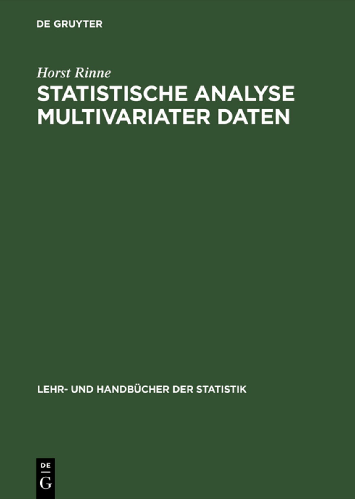 Cover image for Statistische Analyse multivariater Daten ISBN 9783486254037