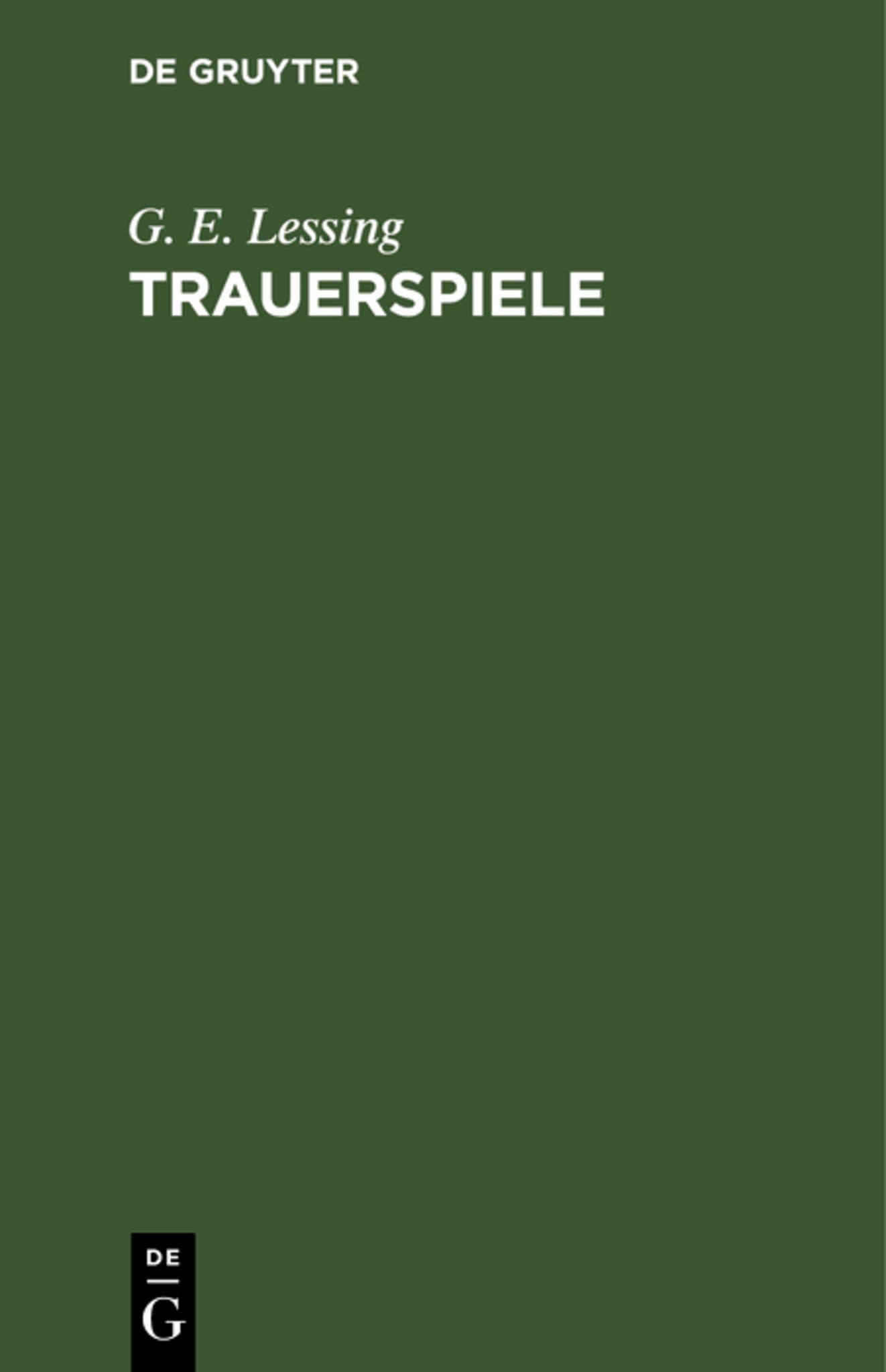 Cover image for Trauerspiele ISBN 9783112462379