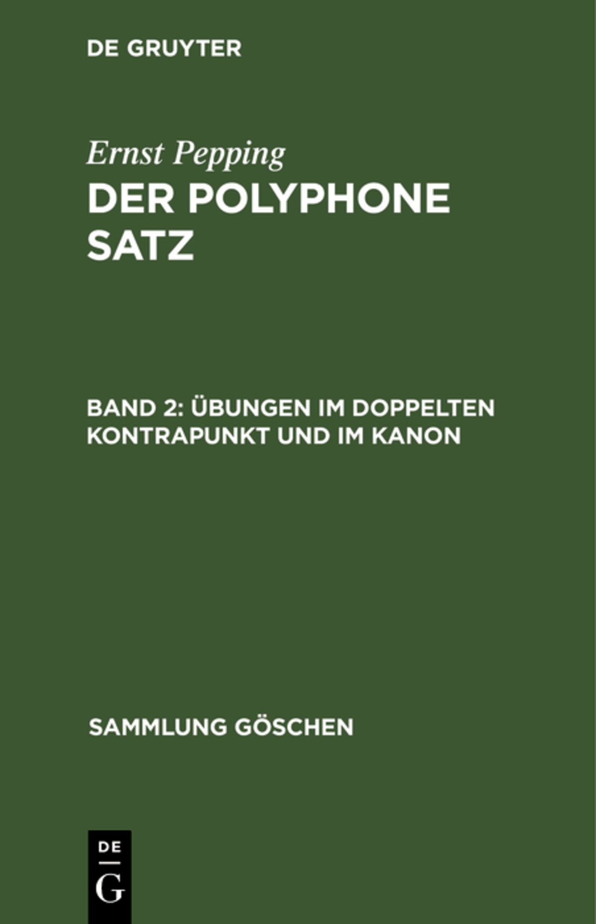 Übungen im doppelten Kontrapunkt und im Kanon