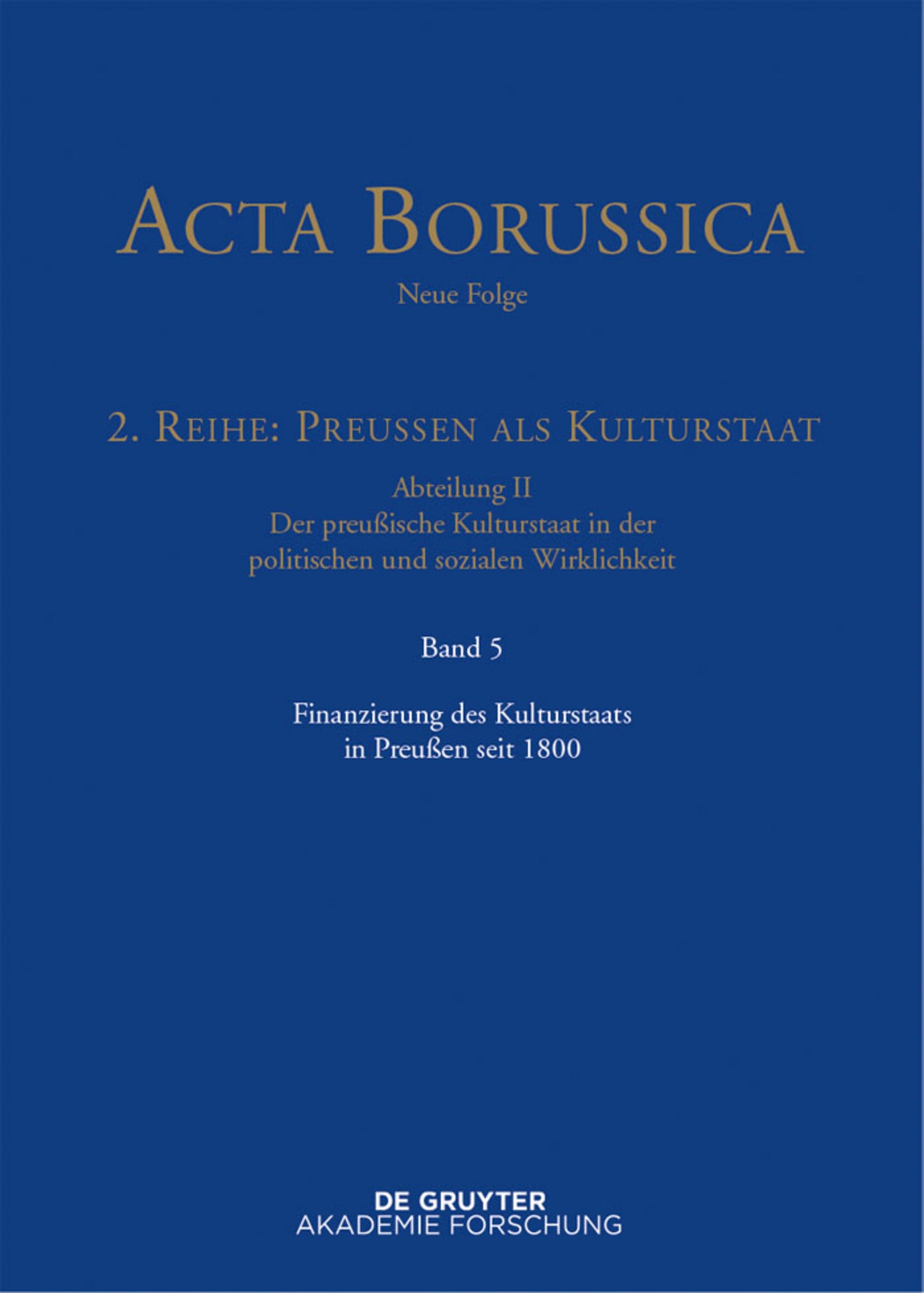 Finanzierung des Kulturstaats in Preußen seit 1800