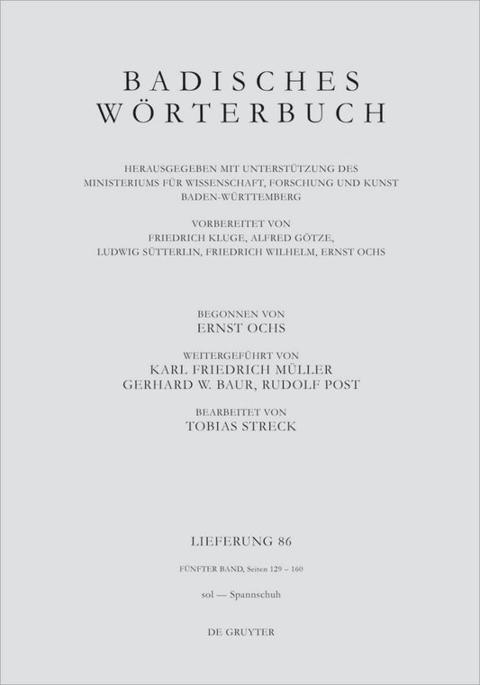 Band V/Lieferung 86: Badisches Wörterbuch.