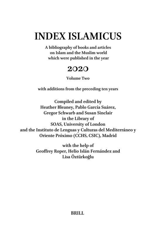 Index Islamicus Volume 2020 (2 vols)