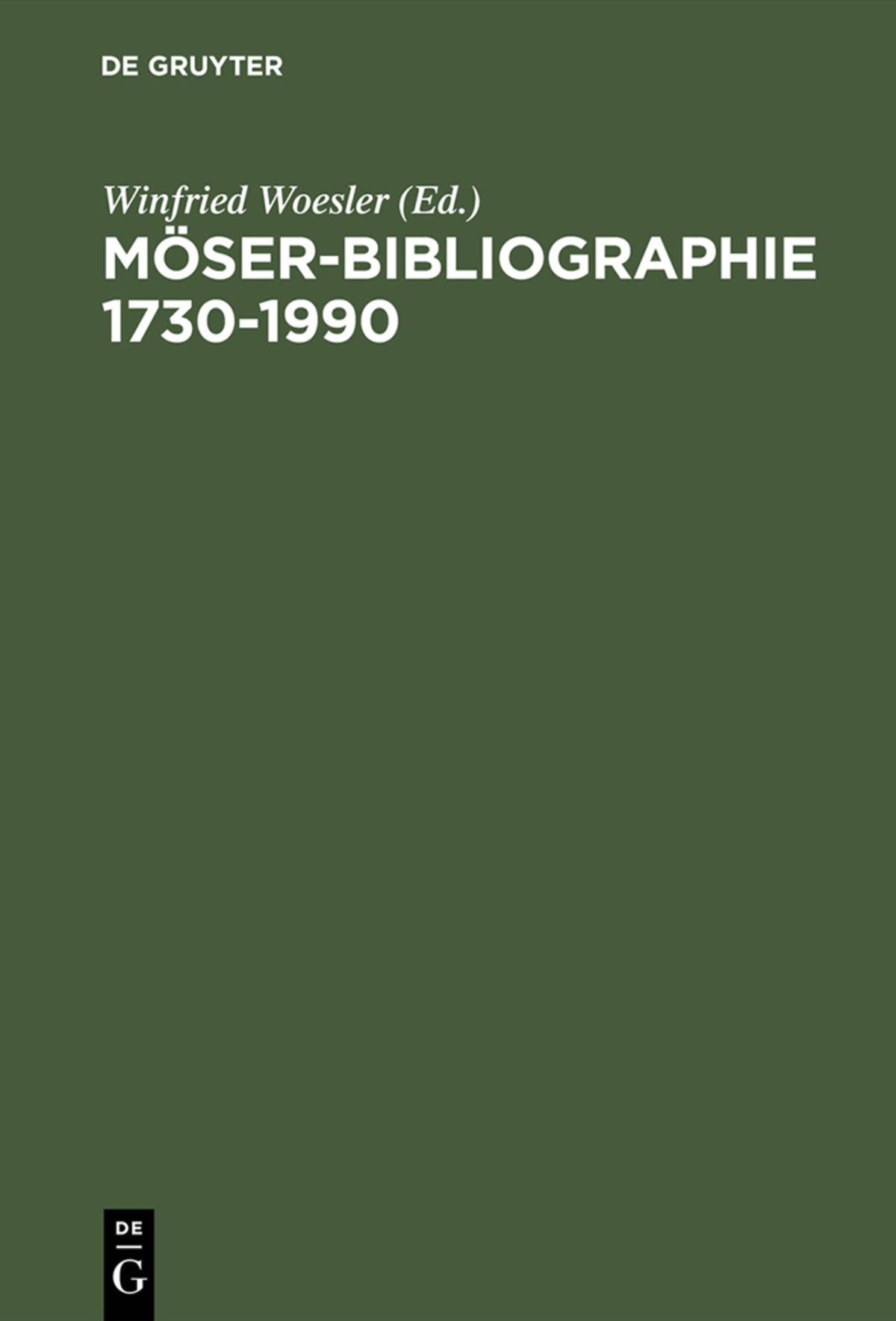 Cover image for Möser-Bibliographie 1730–1990 ISBN 9783484107137