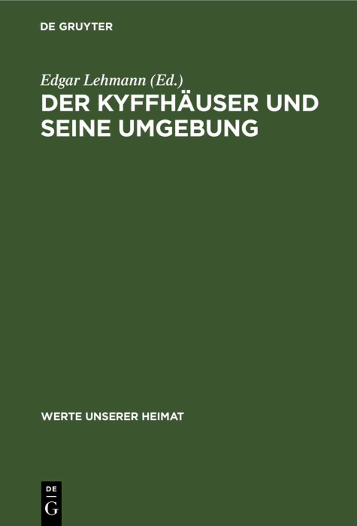 Cover image for Der Kyffhäuser und seine Umgebung ISBN 9783112591895